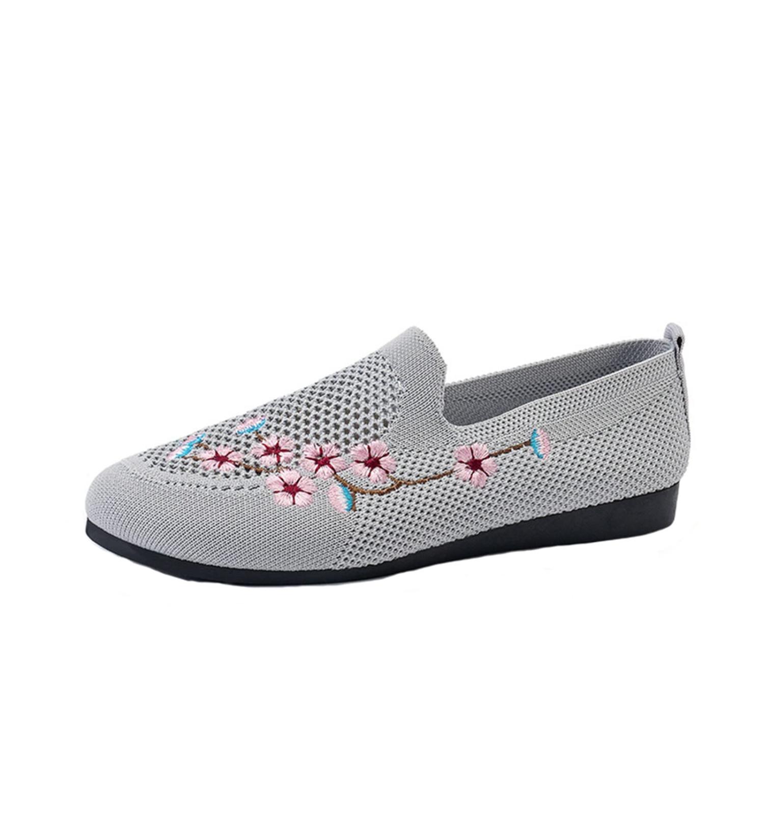 Buy XTZYGLFD Women's Summer Sandals - Embroidered Breathable Comfortable Flat Leisure Shoes in Black & Gray Elegant Wedge Heel Perfect for UK Size 5 - Buy Online on GoSupps.com