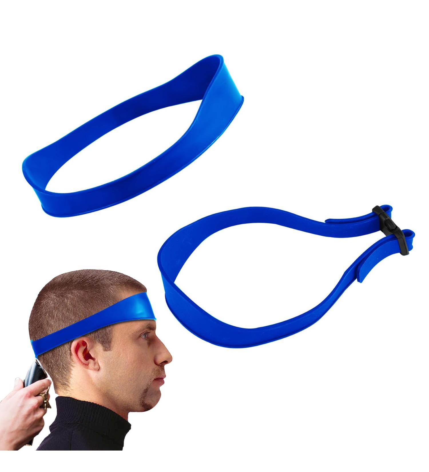 Hair Trimming Guide Blue Adjustable Hair Cut Guides Fade Guide Tool Neckline Shaving Template with 2 Hair Bands for Home Use Barber Shops Hair Salons Makeup Rooms - Buy Online on GoSupps.com