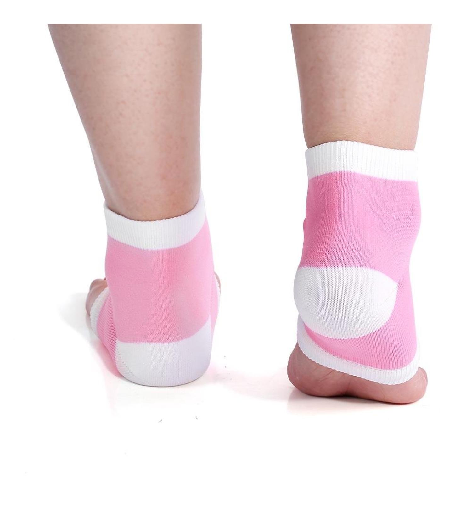 Moisturizing Cracked Heel Socks - Gel Spa Foot Care Open Toe Protector (Pink) for Smooth Heels - Buy Online on GoSupps.com