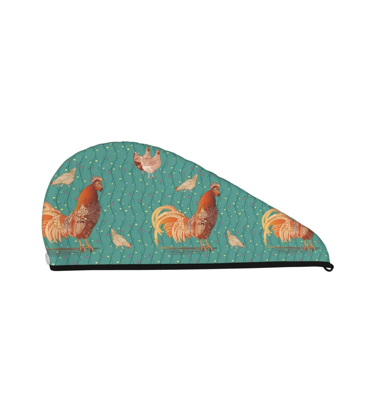 Rooster & Hen Microfiber Hair Towel | Soft Super Absorbent Quick Dry Wrap for Women | Ideal for Long Curly & Thick Hair - Buy Online on GoSupps.com