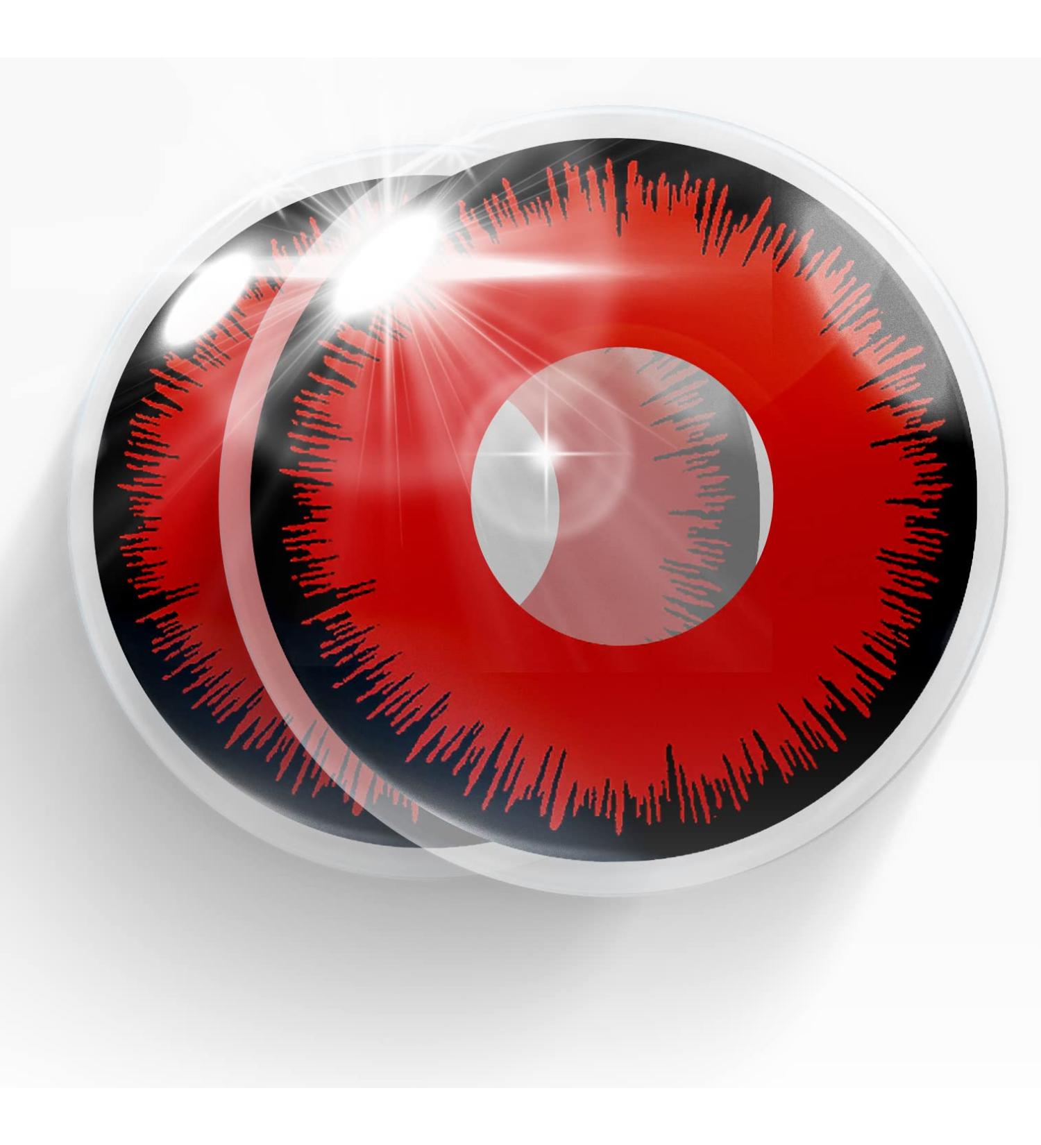 MERALENS Red Halloween Contact Lenses - Volturi Vampire Cosplay & Carnival (2 Pieces No Vision) - Buy Online on GoSupps.com