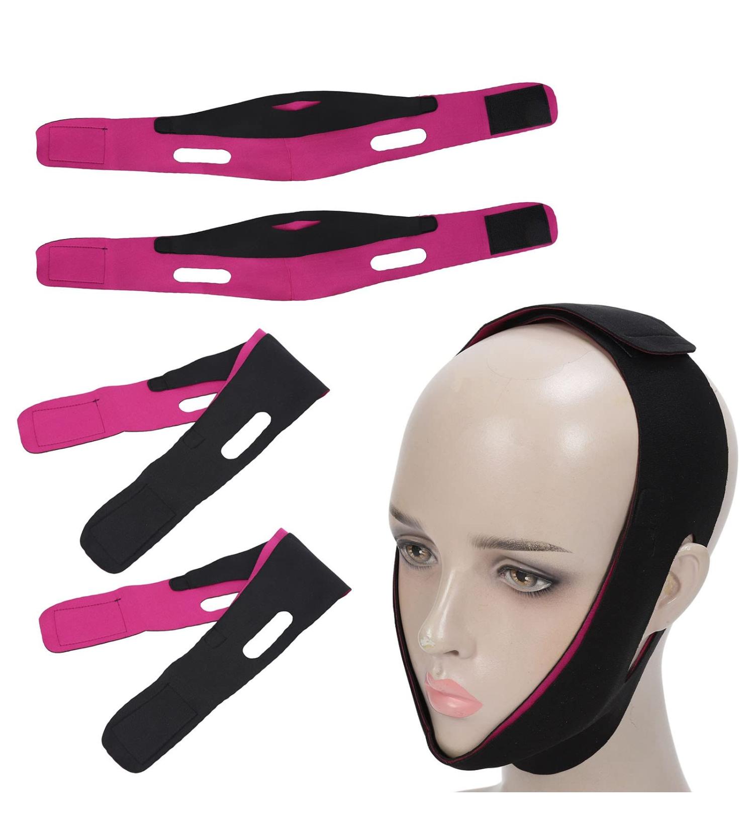 4 Pack Reusable V Line Mask Face Lifting Bandage Face Slimming Belt Double Chin Reduction Mask V Shaped Slimming Face Mask - Buy Online on GoSupps.com