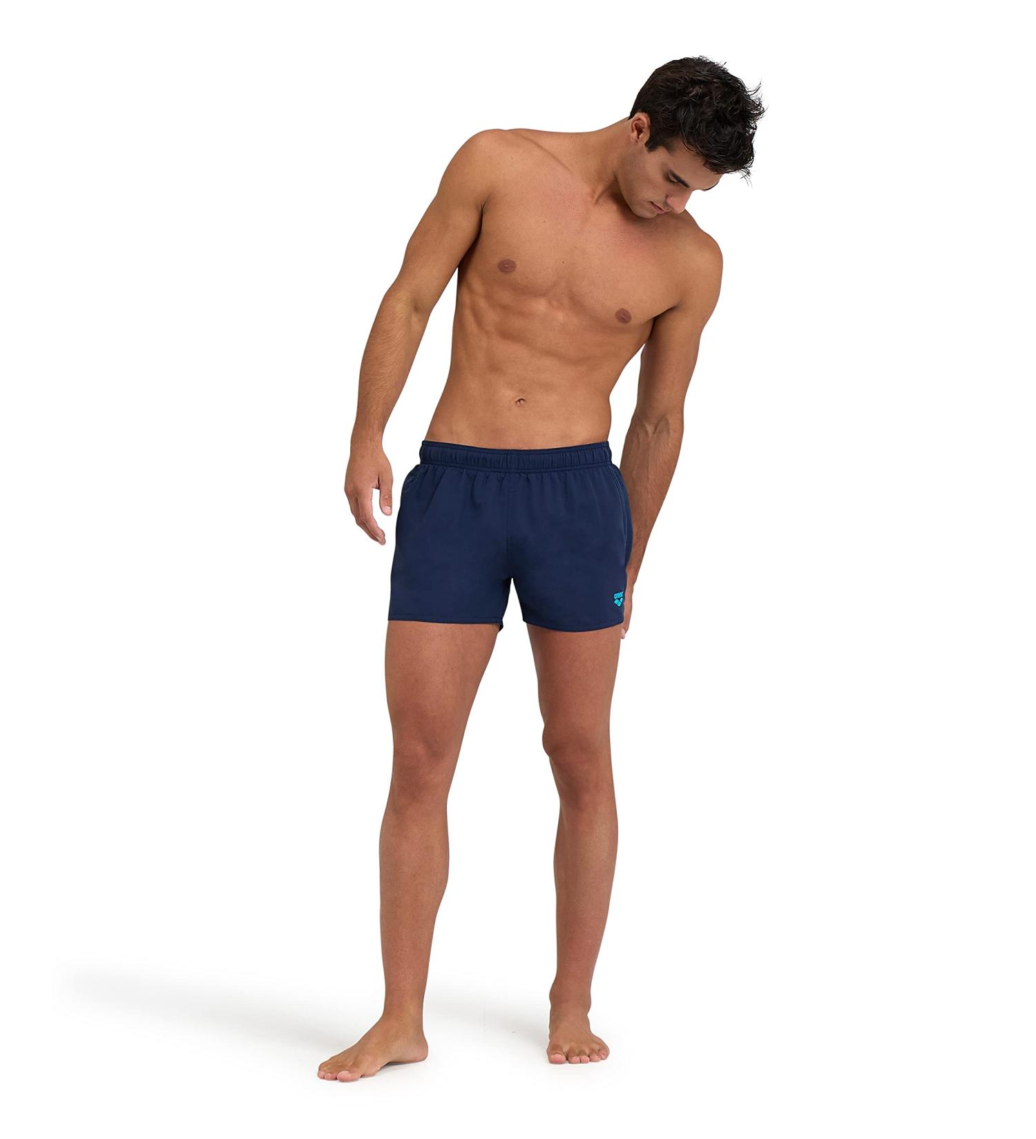 ARENA Men's Fundamentals X-Short R Swim Trunks L Navy-Turquoise - Stylish & Quick-Dry Swimwear - Fast International Shipping - Buy Online on GoSupps.com