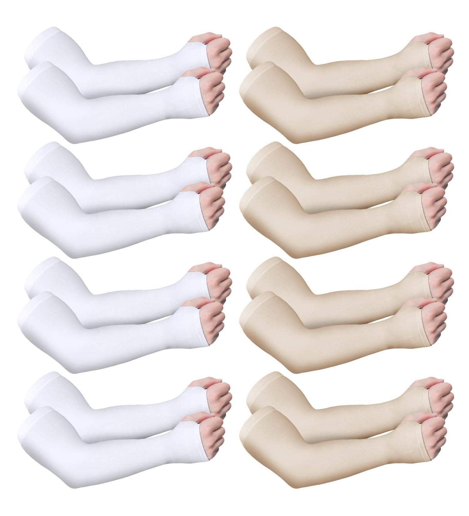 8 Pairs Elderly Skin Protector Sleeves for Thin Skin - Arm Sleeve for Bruise Protection & Compression - Men Women - Buy Online on GoSupps.com