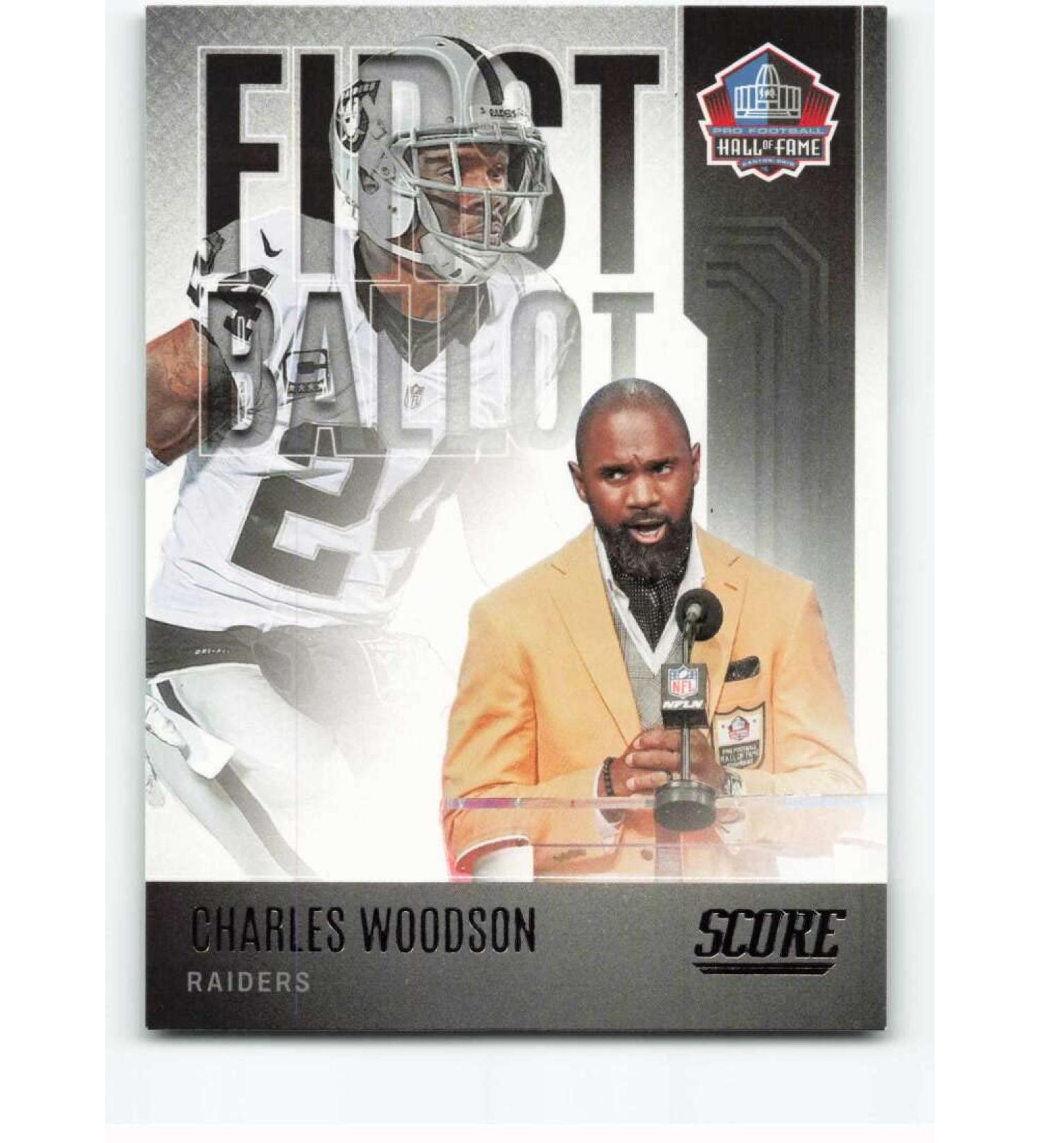 2022 Score First Ballot #9 Charles Woodson Oakland Raiders NFL Football Trading Card