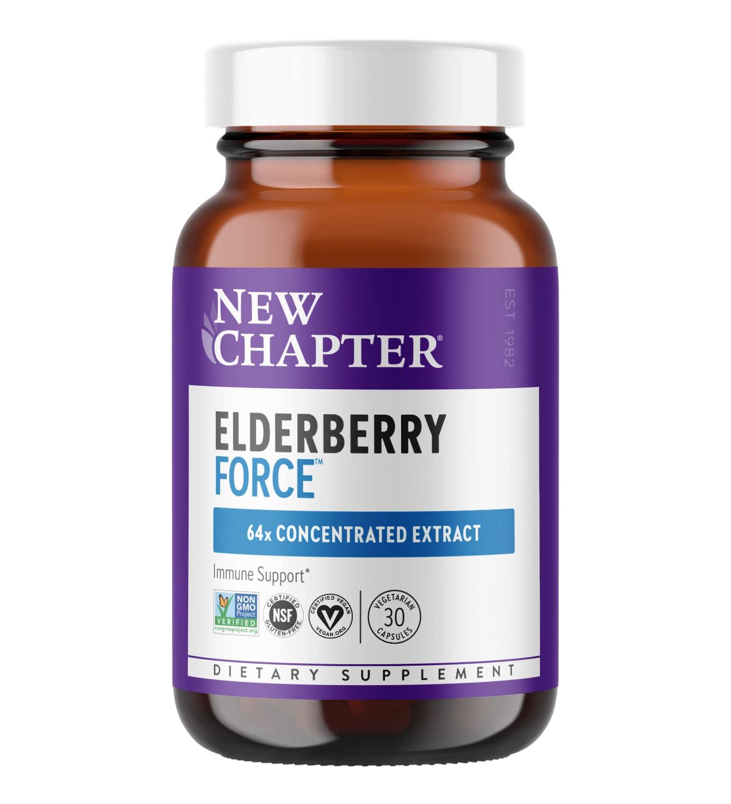 New Chapter Elderberry Force - 30 Vegan Capsules for Immune Support - Buy Online on GoSupps.com