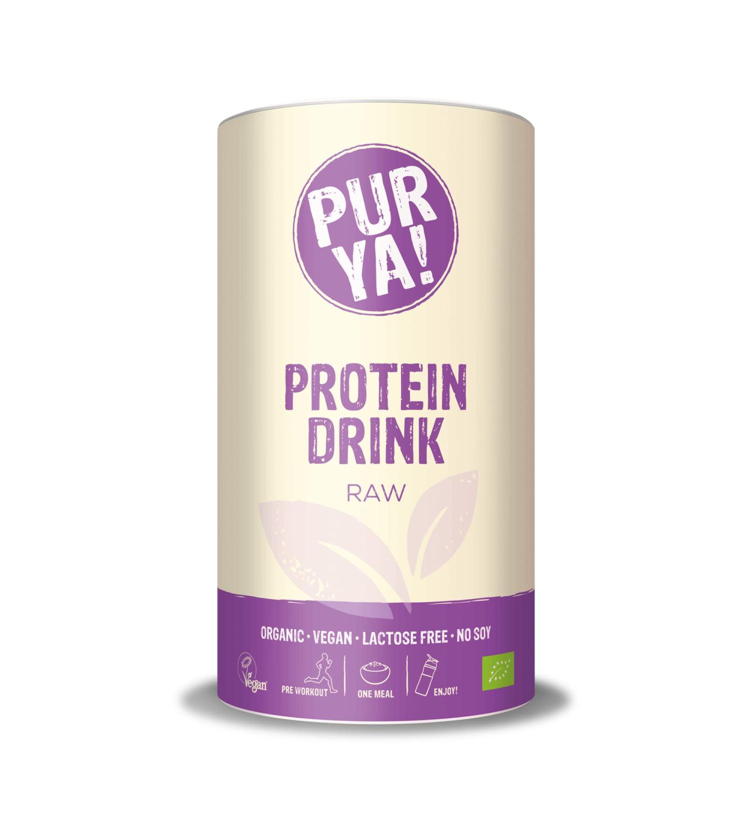 Purya! Bio Vegan Protein Drink | Raw Organic Beverage Powder | Lactose-Free Protein for Muscles & Fitness | 550g Pack - Buy Online on GoSupps.com