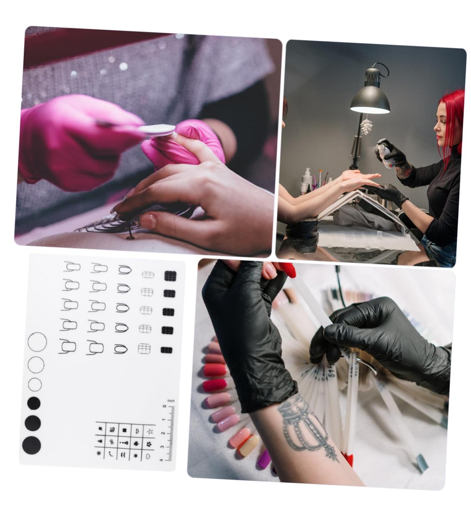 HAPINARY Nail Art Soft Silicone Pad Silicone Stamping Plate Nail Polish Practice Pad Nail Art Stamping Mat Nail Sticker Guide Nails Silicone Mat Manicure Mat 38x29cm White - Buy Online on GoSupps.com