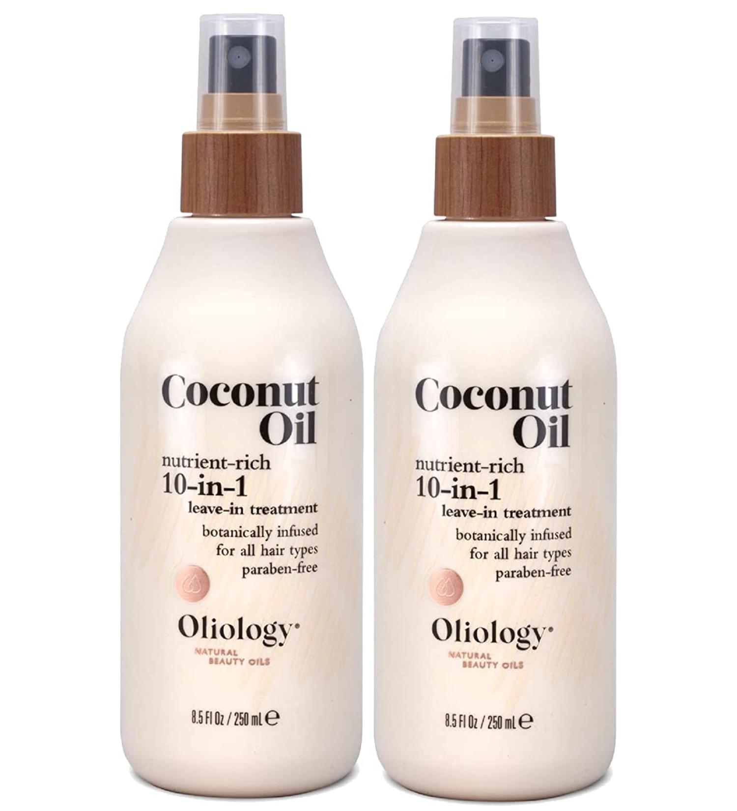 Oliology Coconut Oil 10-in-1 Multipurpose Spray for All Hair Types | Detangles, Controls Frizz, Hydrates & Moisturizes | 2 Pack (8.5 oz each) | Made in USA, Cruelty Free & Paraben Free - Buy Online on GoSupps.com