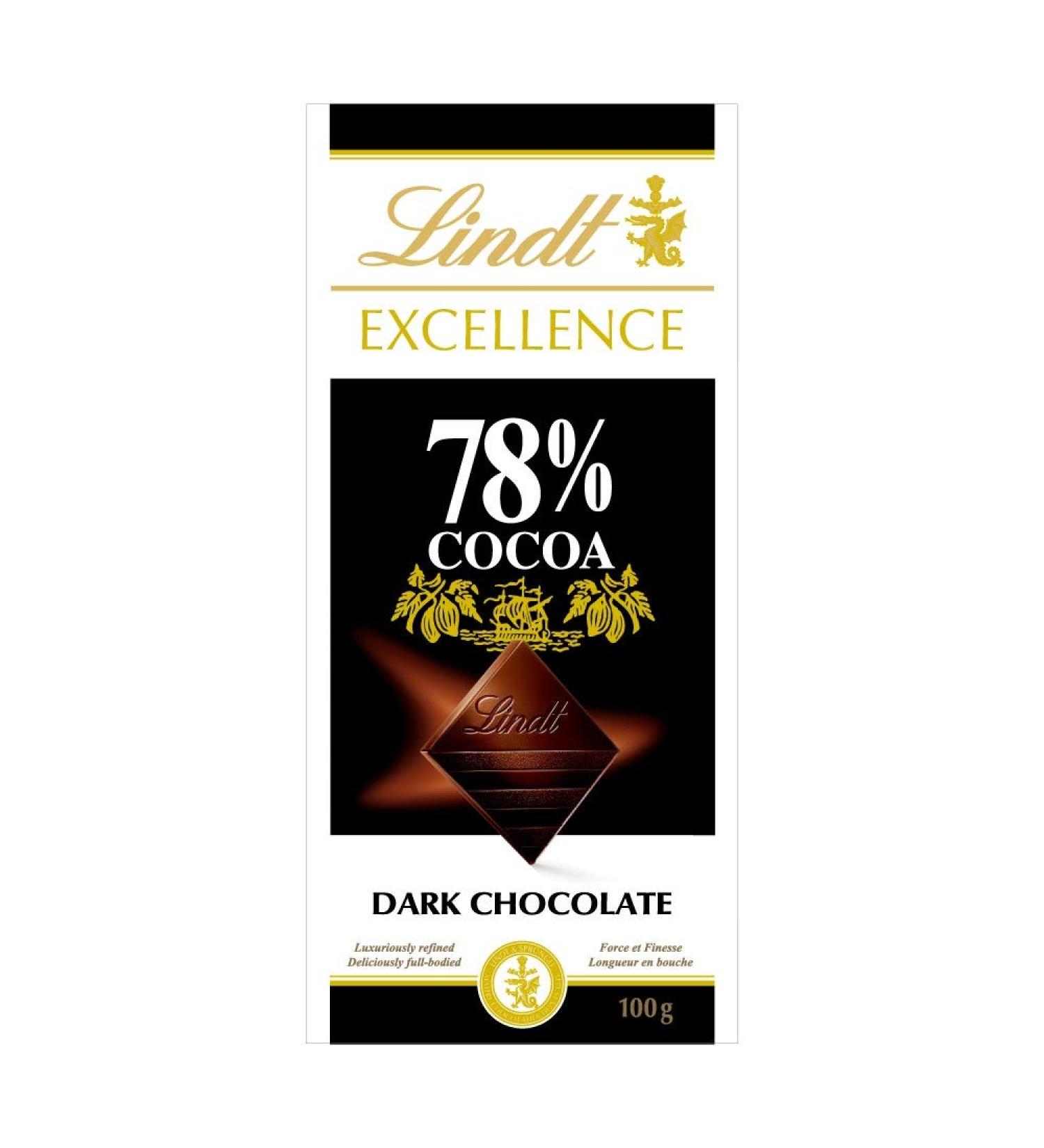 Lindt Dark Chocolate 78% Cocoa - 100g Bar - Buy Online on GoSupps.com