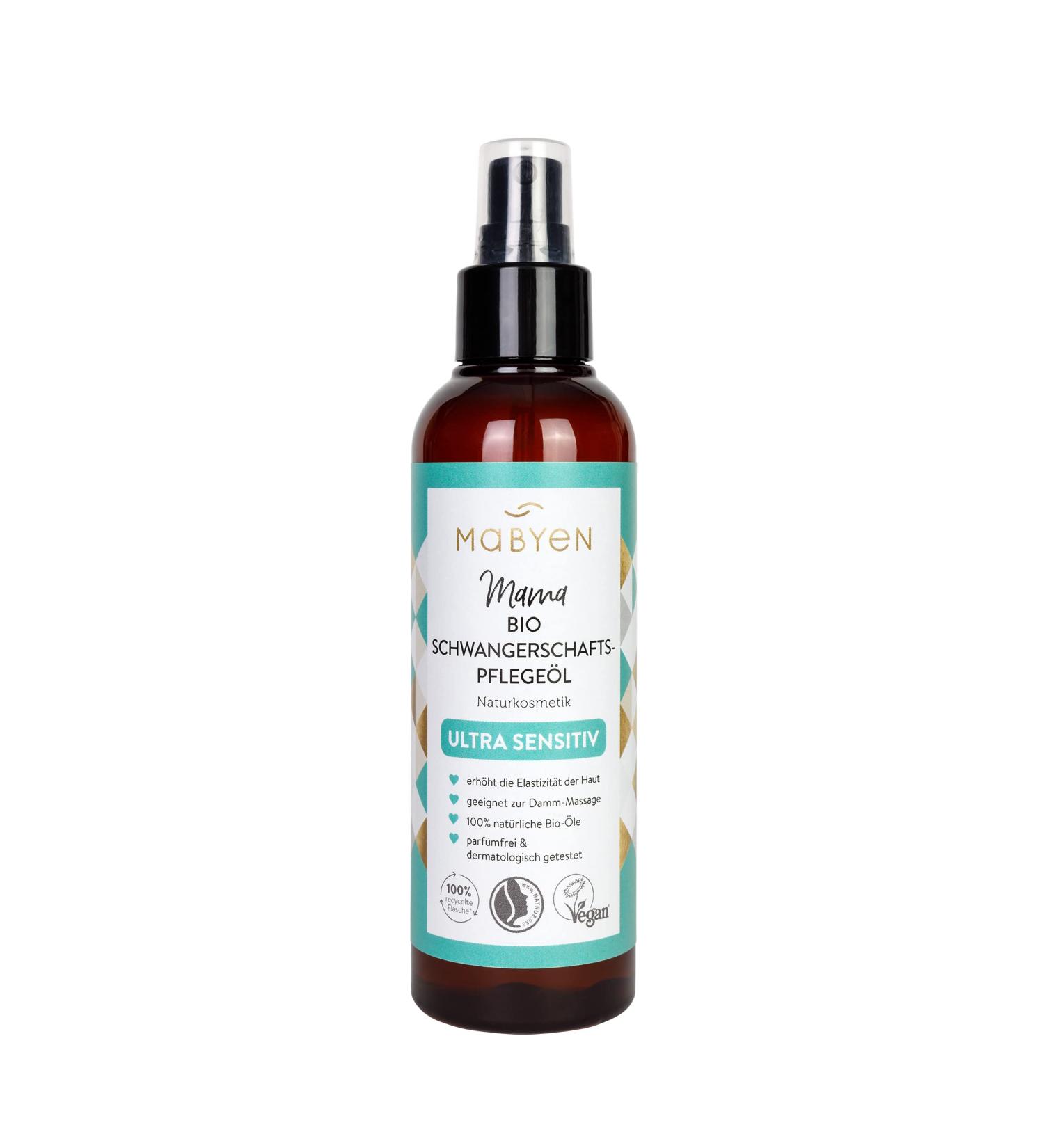 Organic Pregnancy Oil for Stretch Marks | Mabyen Baby Belly Oil - Safe & Recommended by Midwives (150 ml) - Buy Online on GoSupps.com