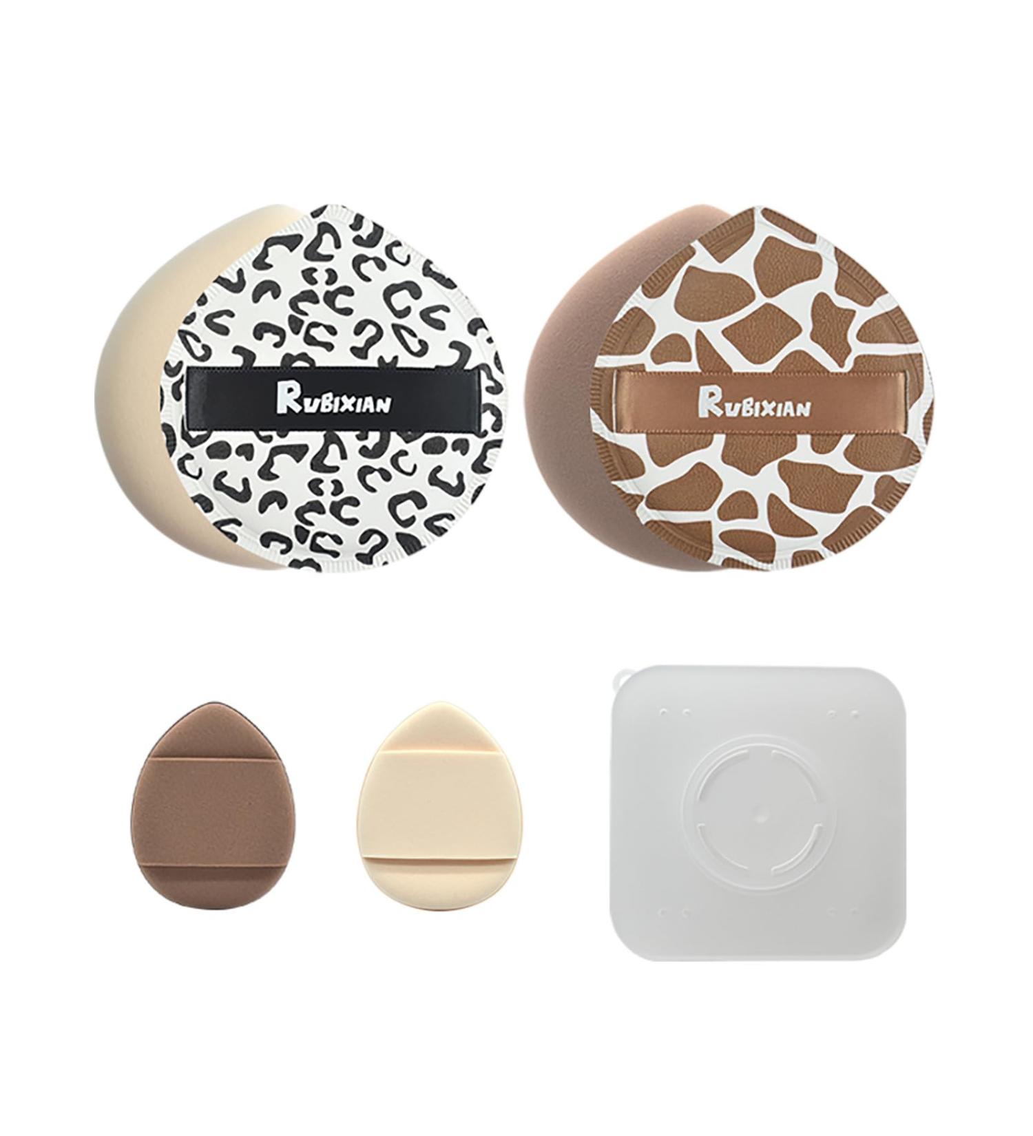 4-Piece XL Large Marshmallow Powder Puff Set - Ultralight Tear Drop Sponge for Wet/Dry Makeup - Ideal for Loose & Body Powder | Rubycell Makeup Tools - Buy Online on GoSupps.com