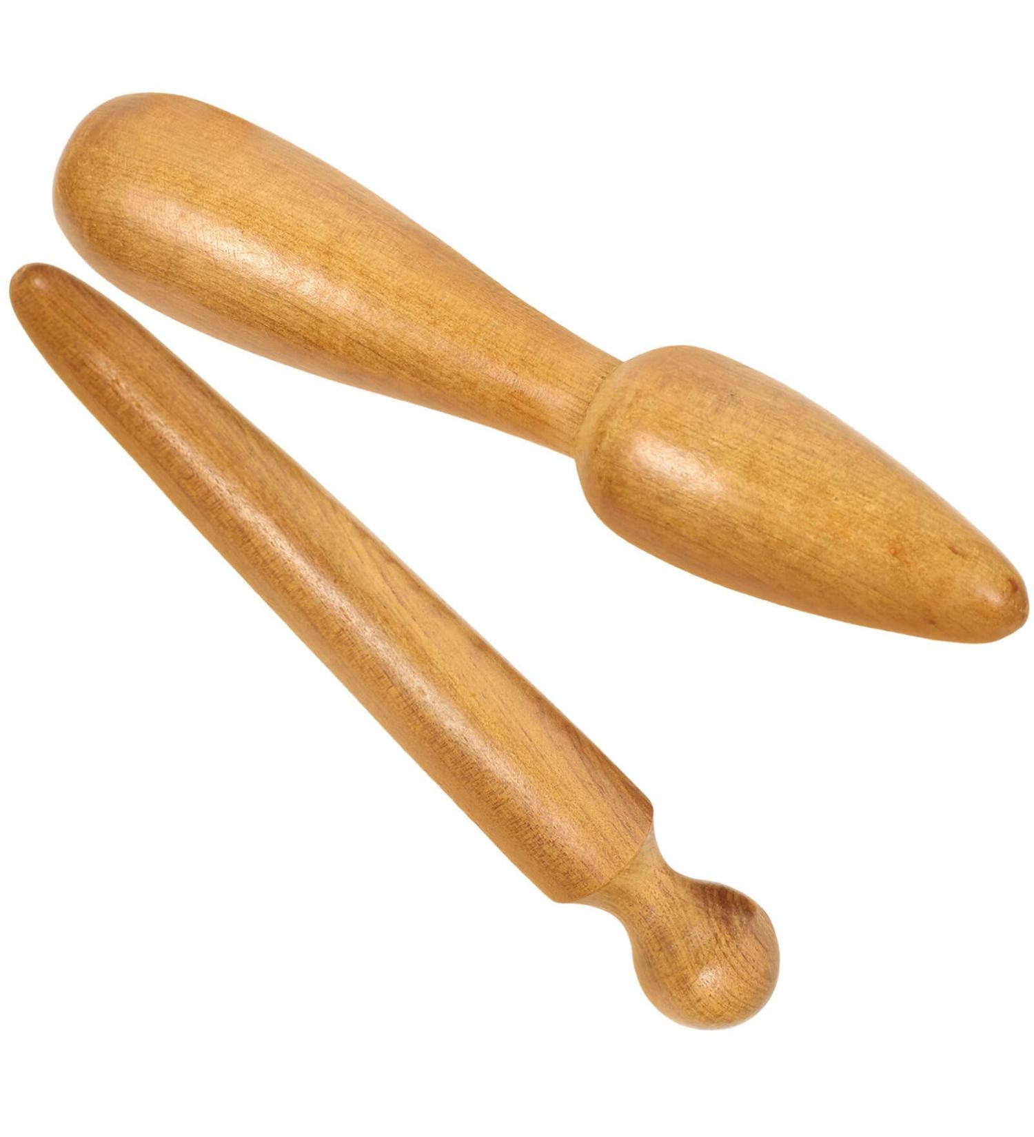 Operitacx 2-Piece Wooden Massage Stick Set - Manual Neck & Foot Acupuncture Device for Small Muscle Relief - 11x2.5x2.5cm - Buy Online on GoSupps.com