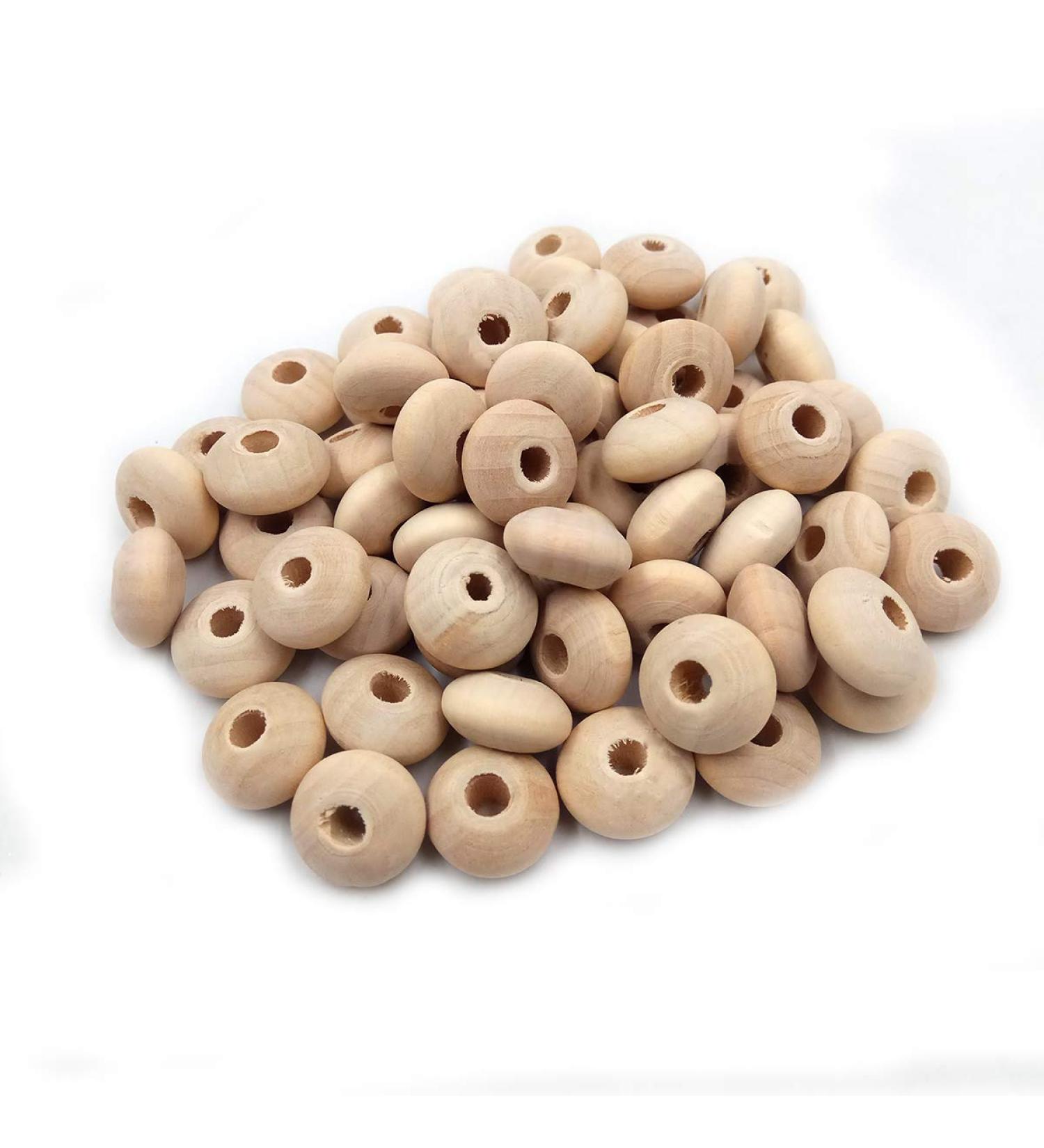 100pcs Natural Wood Abacus Beads - Geometric Double Cone Beads for DIY Jewelry Making - Buy Online on GoSupps.com