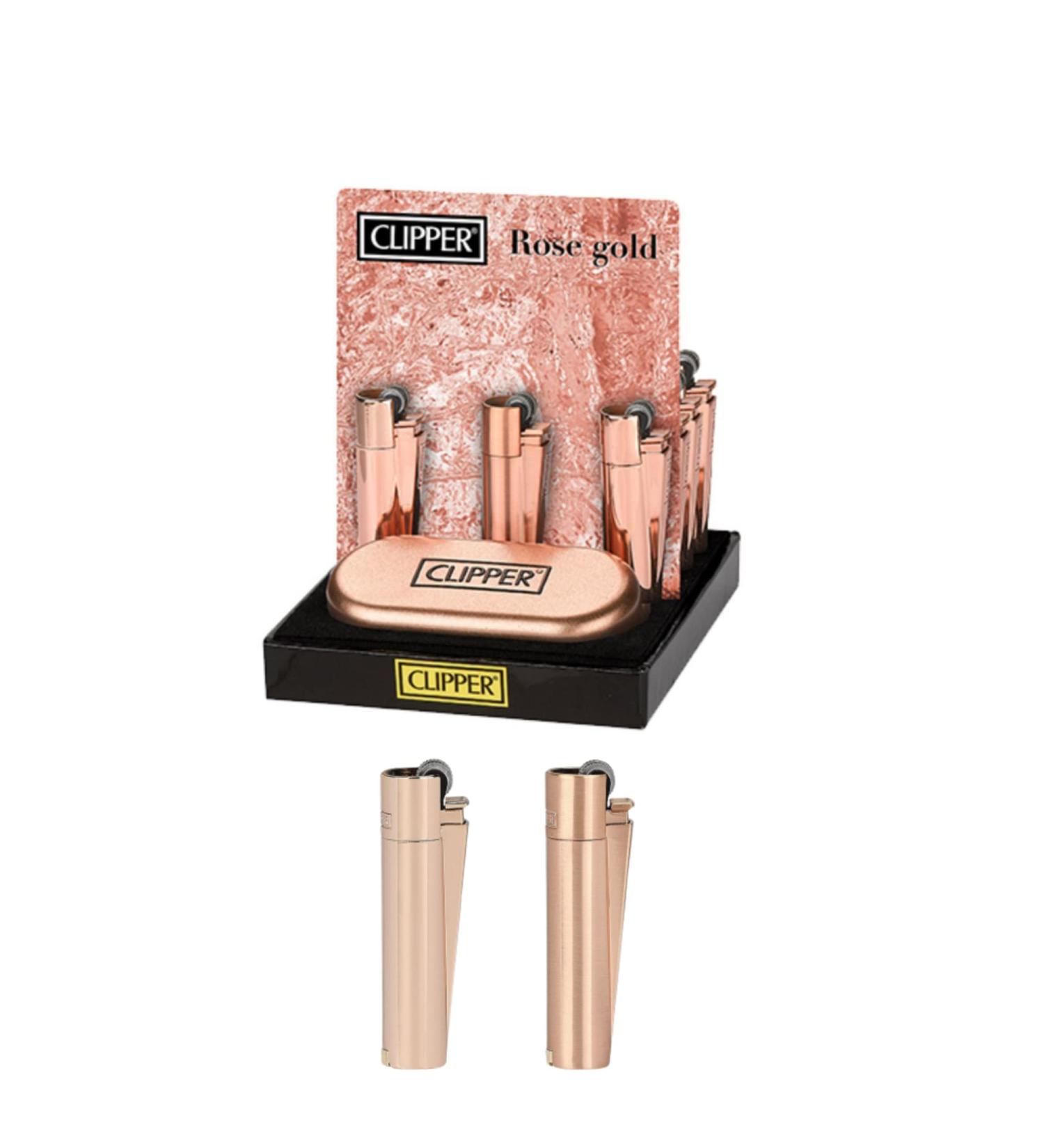 Clipper Reusable Lighter Classic Metal Refillable Lighters Rose Gold Collection Display of 12 Units (Gift Box Included) Multi-Purpose Lighter Premium Quality Unique Packing Tool Everyday Use - Buy Online on GoSupps.com