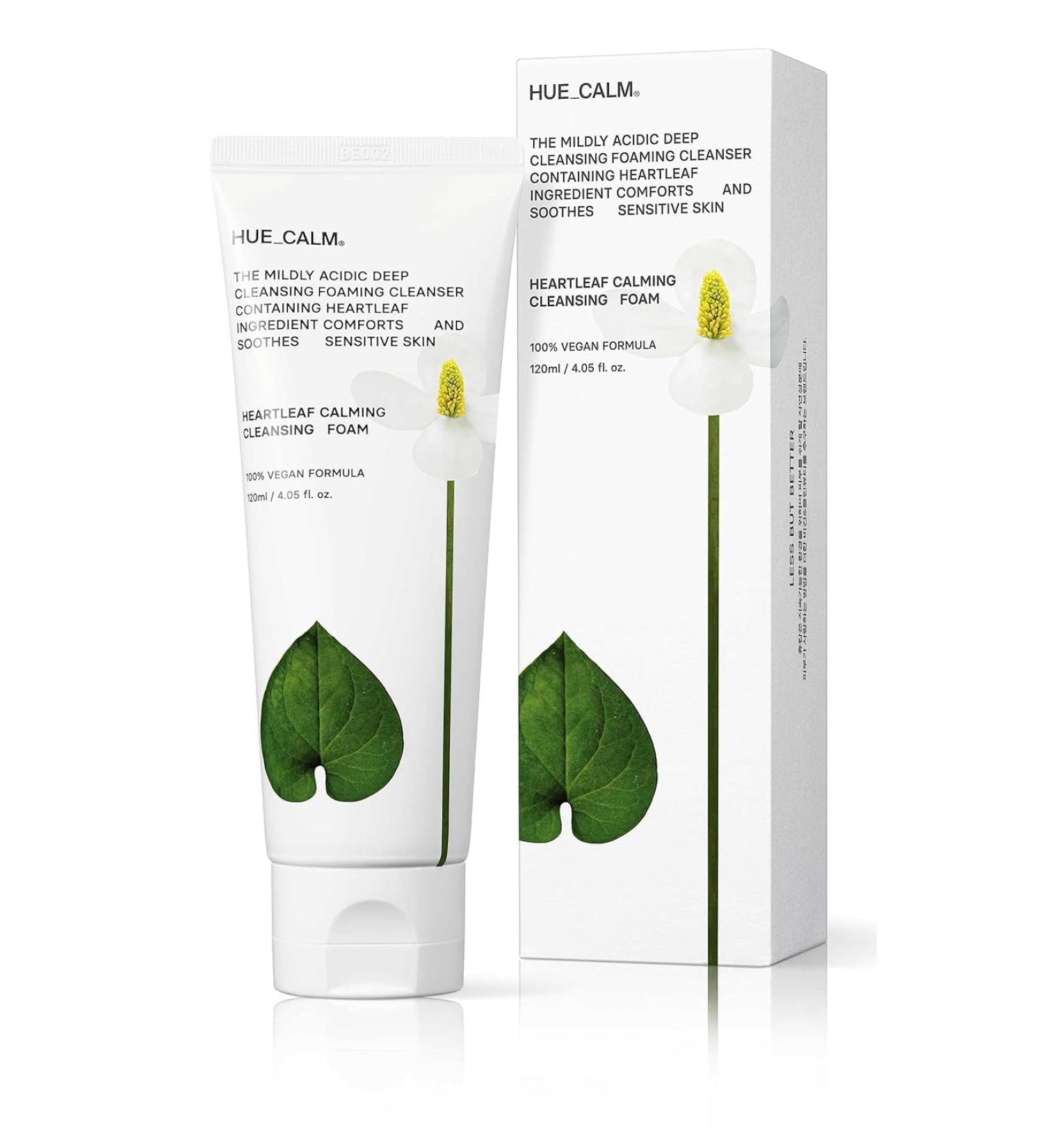 Heartleaf Calming Cleansing Foam - Korean Skincare Face Wash for Sensitive Skin Makeup Remover & Hydrating Cleanser with Centella & Bamboo Extracts - Hypoallergenic & EWG Green Ingredients 120ml - Buy Online on GoSupps.com