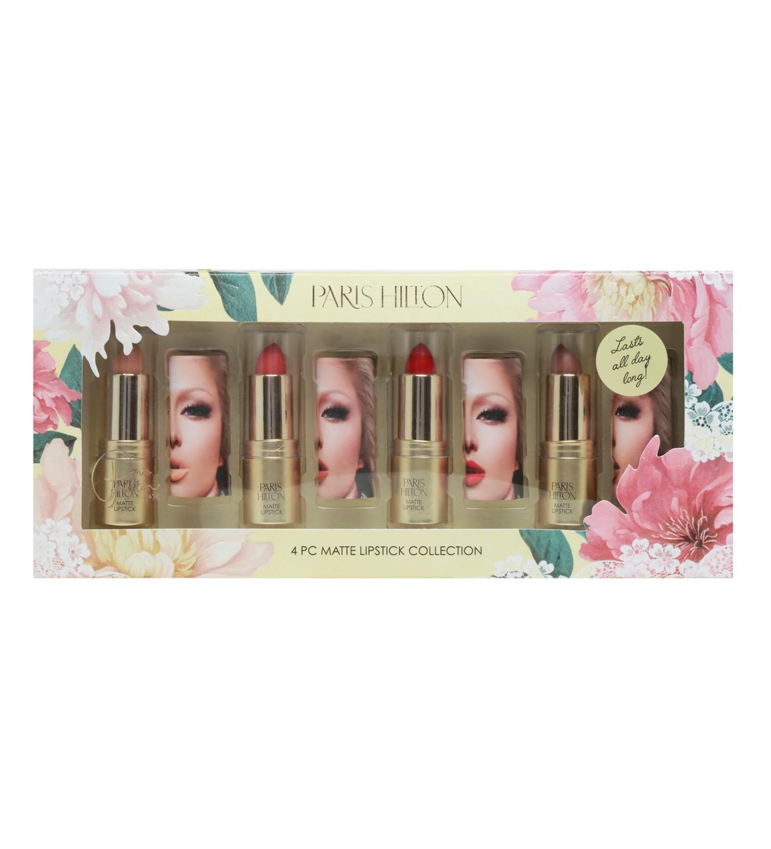 Paris Hilton Matte Lipstick Collection - Long Lasting Hydrating Full Coverage Lipsticks - 4 PCS - Buy Online on GoSupps.com