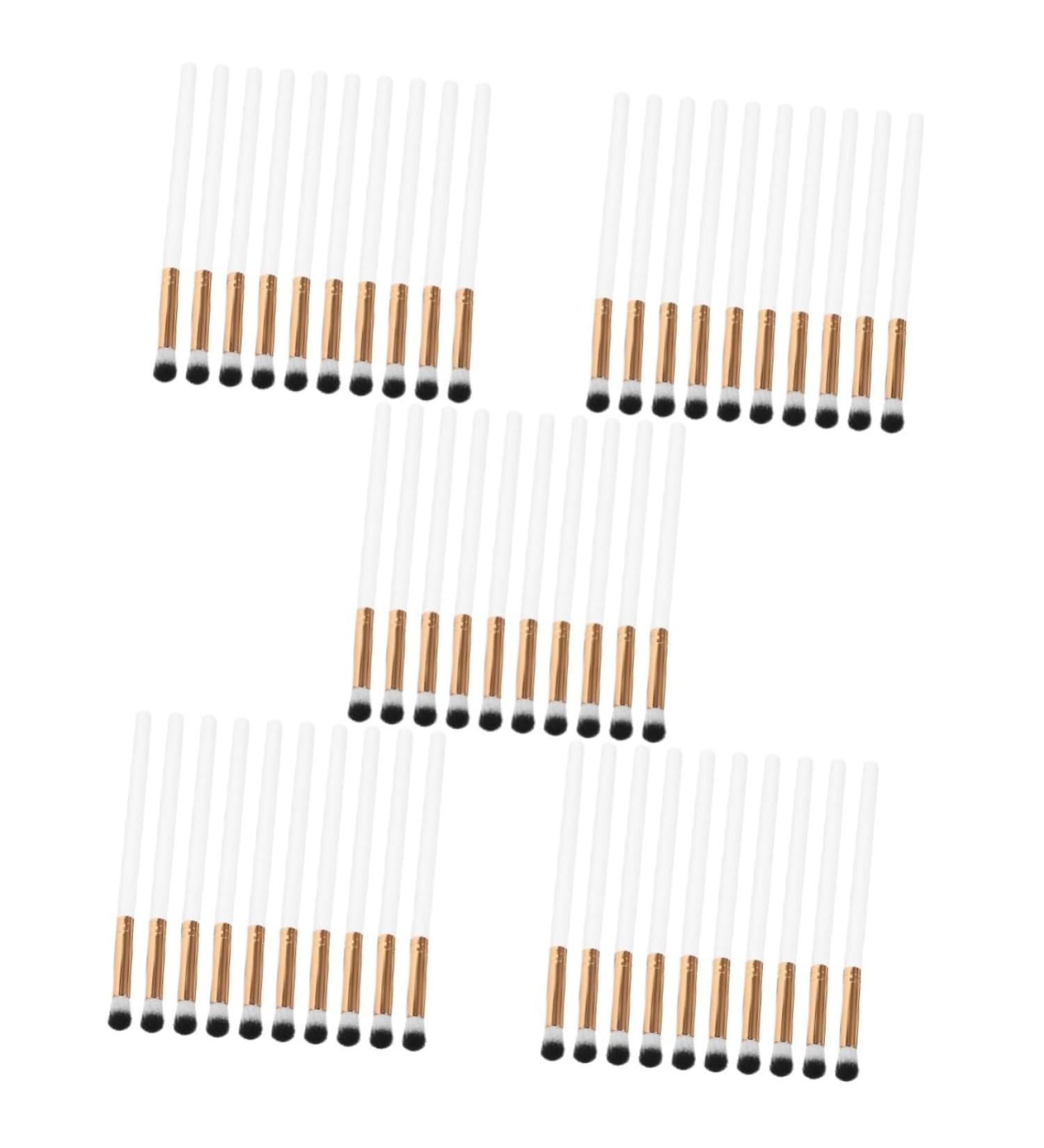 FOMIYES 50 Pcs Makeup Brush Makeup Eyeshadow Brush Eye Shadow Brush for Makeup White Wooden Handle 17.50X1.00X1.00CMx5pcs Whitex5pcs - Buy Online on GoSupps.com