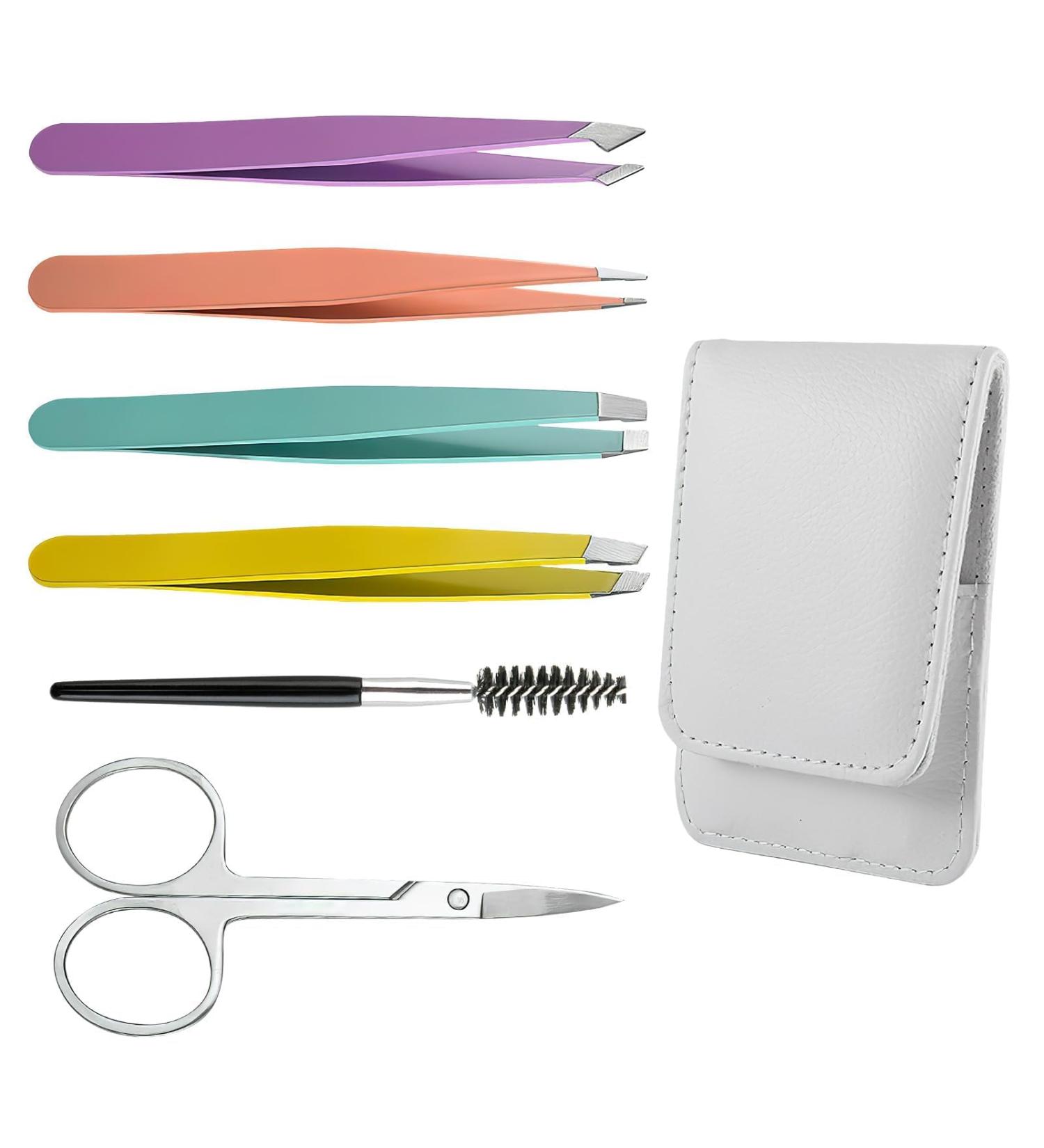 6 Pc Tweezers for Facial Hair Women Professional Makeup Tweezers Precision for Facial Hair Women Stainless Steel Full Size Precision Tweezers Set for Eyebrow Ingrown Hairs Splinter Facial Hair Removal - Buy Online on GoSupps.com