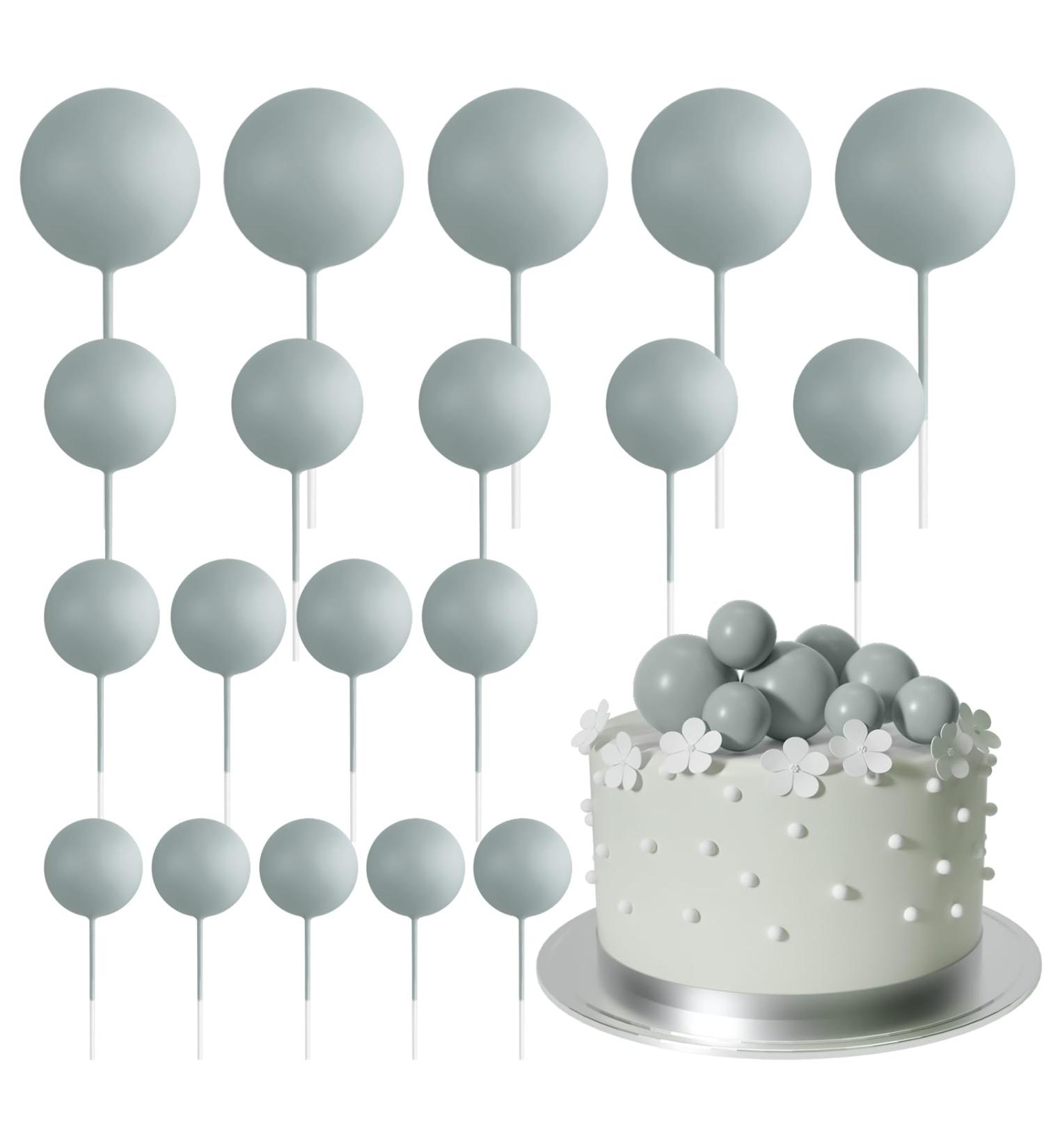 Astaron 20 PC Mini-Balloons Cake Toppers | Gray Tortendeko Balls for Weddings Baby & Birthday Parties - Buy Online on GoSupps.com