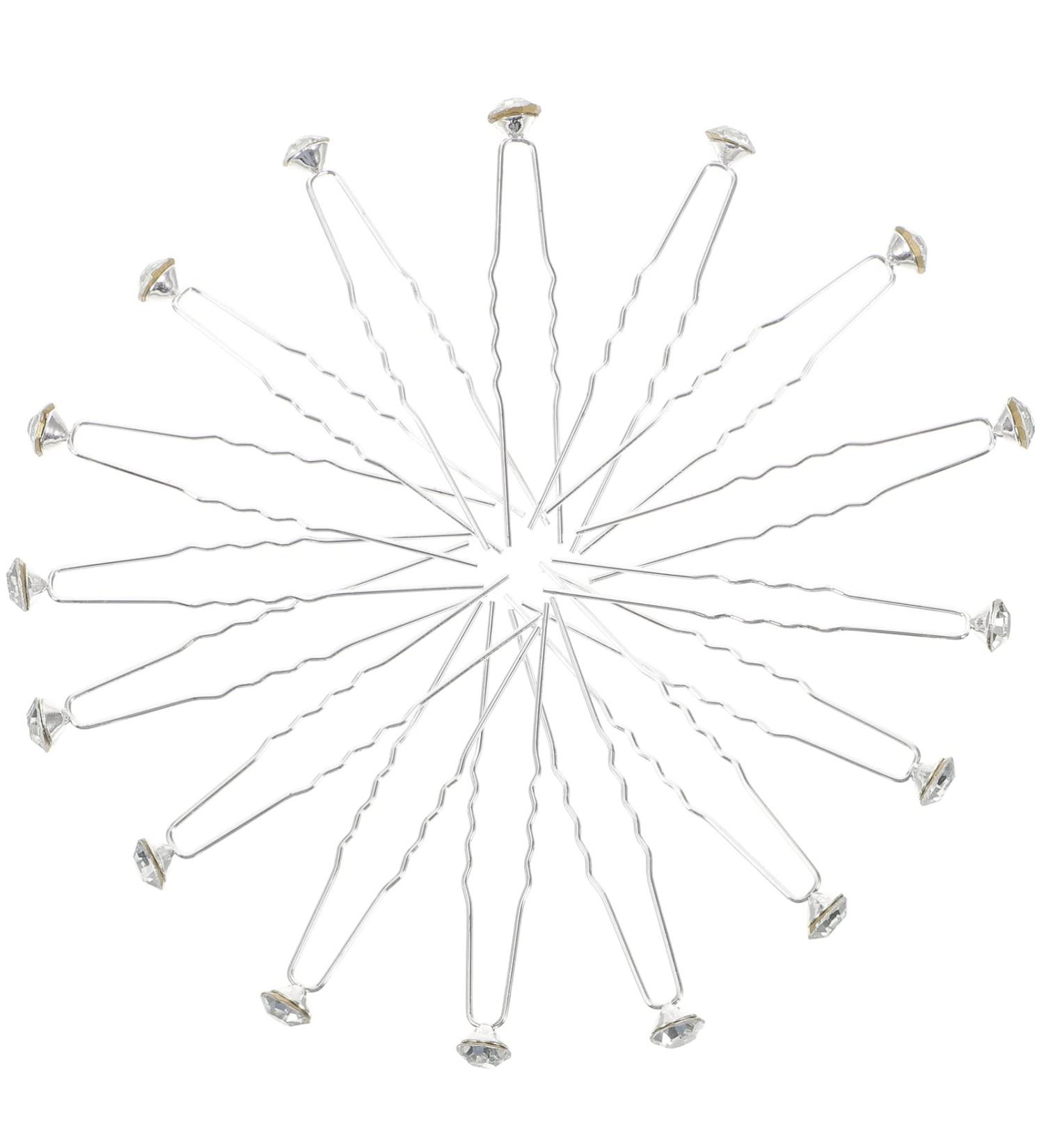 FRCOLOR 40 pieces wedding bridal hair forks U shape hair sticks diamond hair forks for teenagers girls make-up costume - Buy Online on GoSupps.com