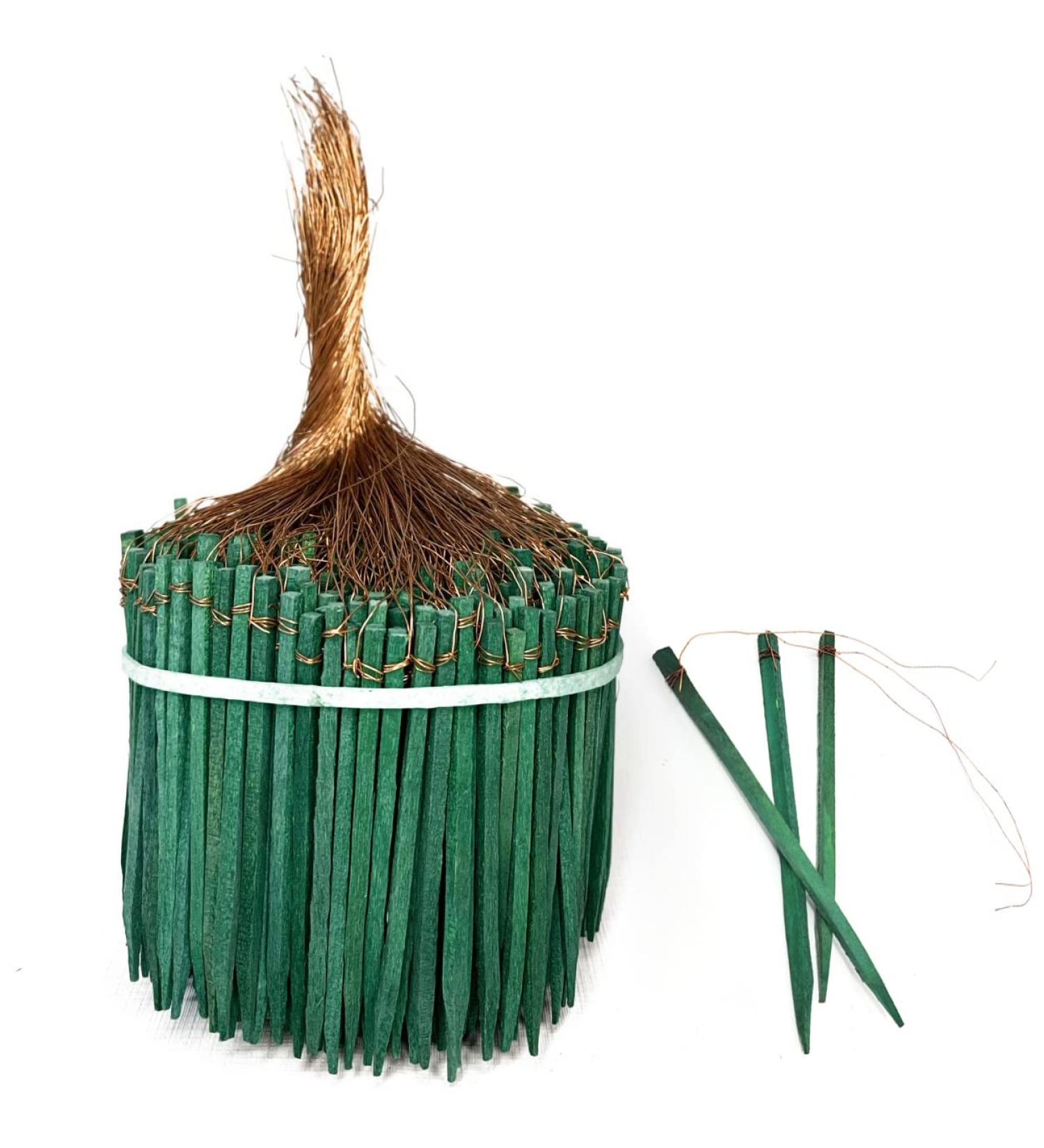 Cowee Wired Wood Picks 4'' Package of 50 .20 oz Professional Floral Stem Supports Dk Green (50 4 INCH) 50 4 INCH