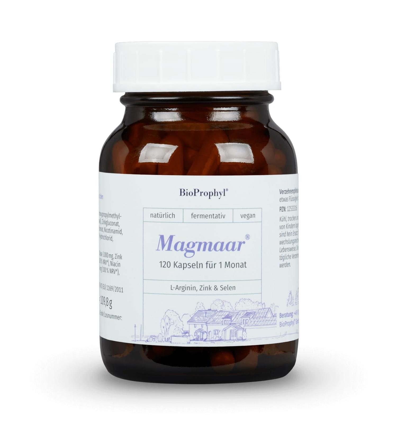Bioprophyl Magmaar 750 mg L-Arginine Zinc Selenium & Vitamins for Fertility - 120 Vegetarian Capsules - International Shipping Available - Buy Online on GoSupps.com
