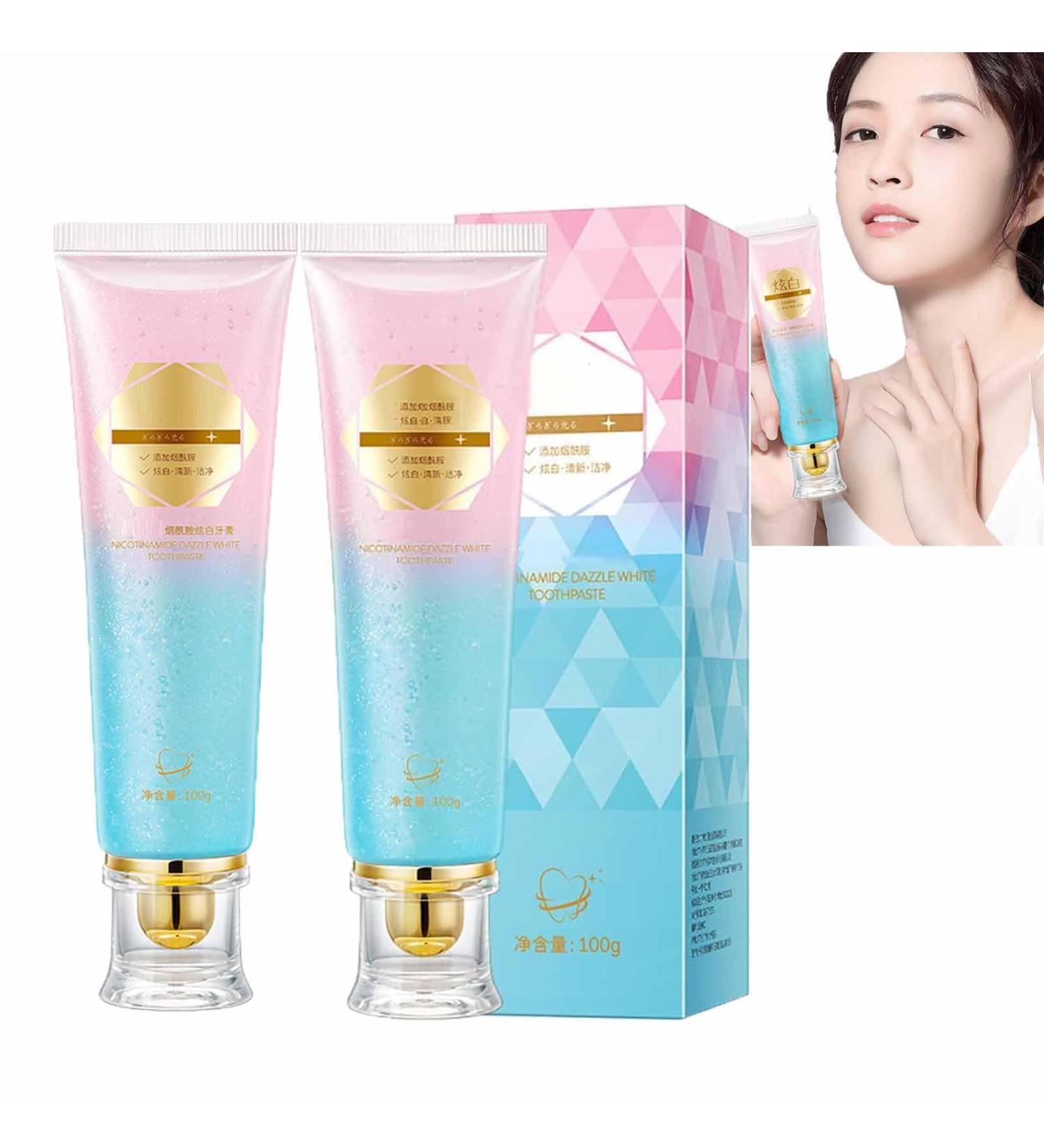 Body Accel Whitening Toothpaste | Niacinamide Dazzling White & Stain Removal (2PCs) - Shop Internationally - Buy Online on GoSupps.com