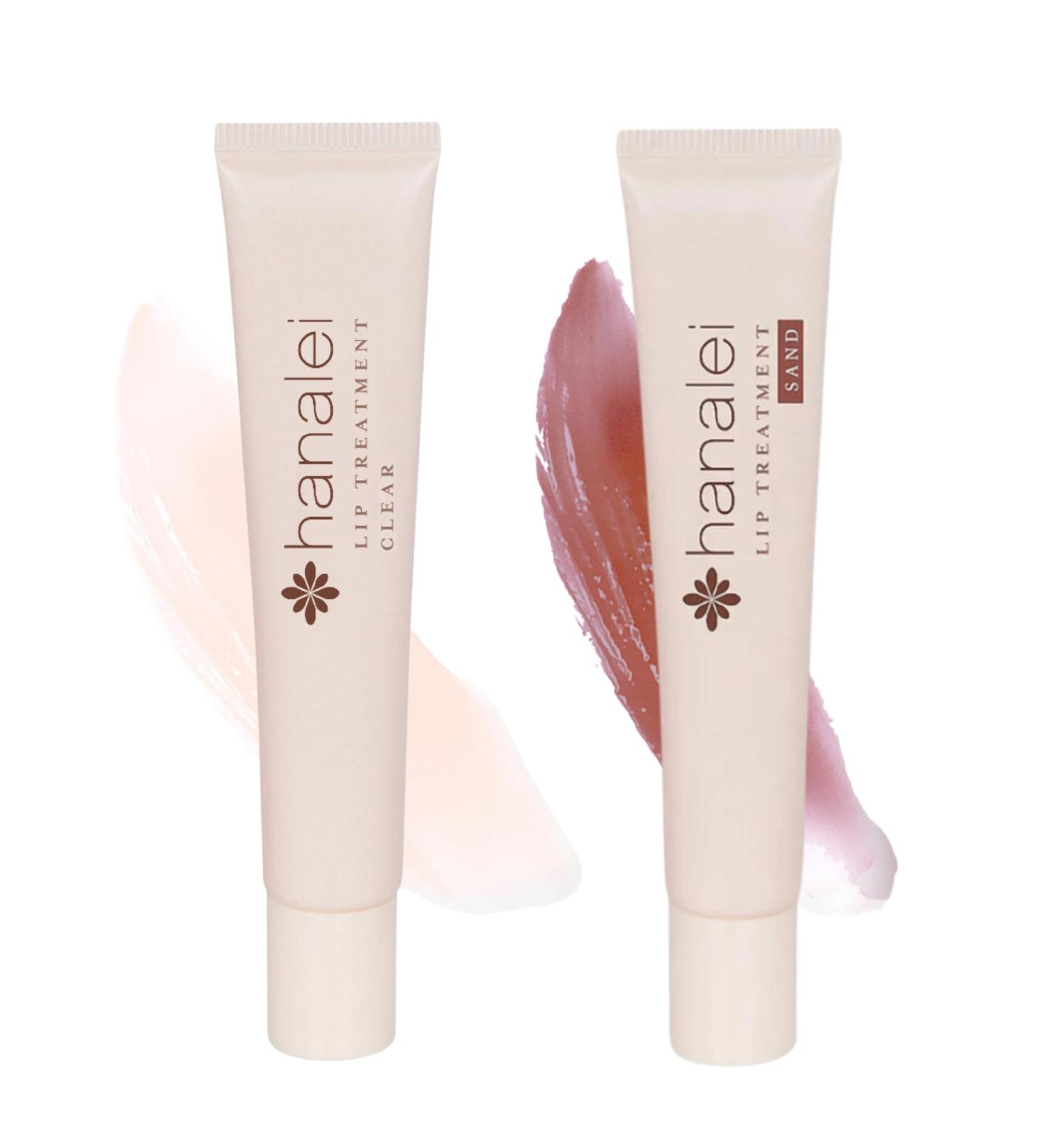 Hanalei Lip Treatment 2-Pack Bundle (Clear and Sand) | Made with Kukui Oil Shea Butter Agave and Grapeseed Oil Soothe Dry Lips (Cruelty free Paraben free) - Buy Online on GoSupps.com