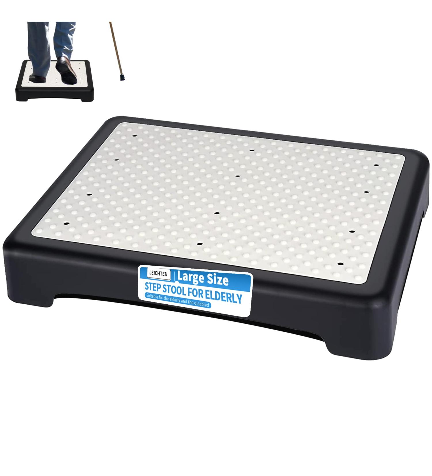 Large Size Step Stool for Elderly - Sturdy & Portable Half-Step with Anti-Slip Surface | Wide Safety Platform for Indoor/Outdoor Use - Daily Mobility Aid for Kitchen, Bed, Bathroom, and Cars - Buy Online on GoSupps.com