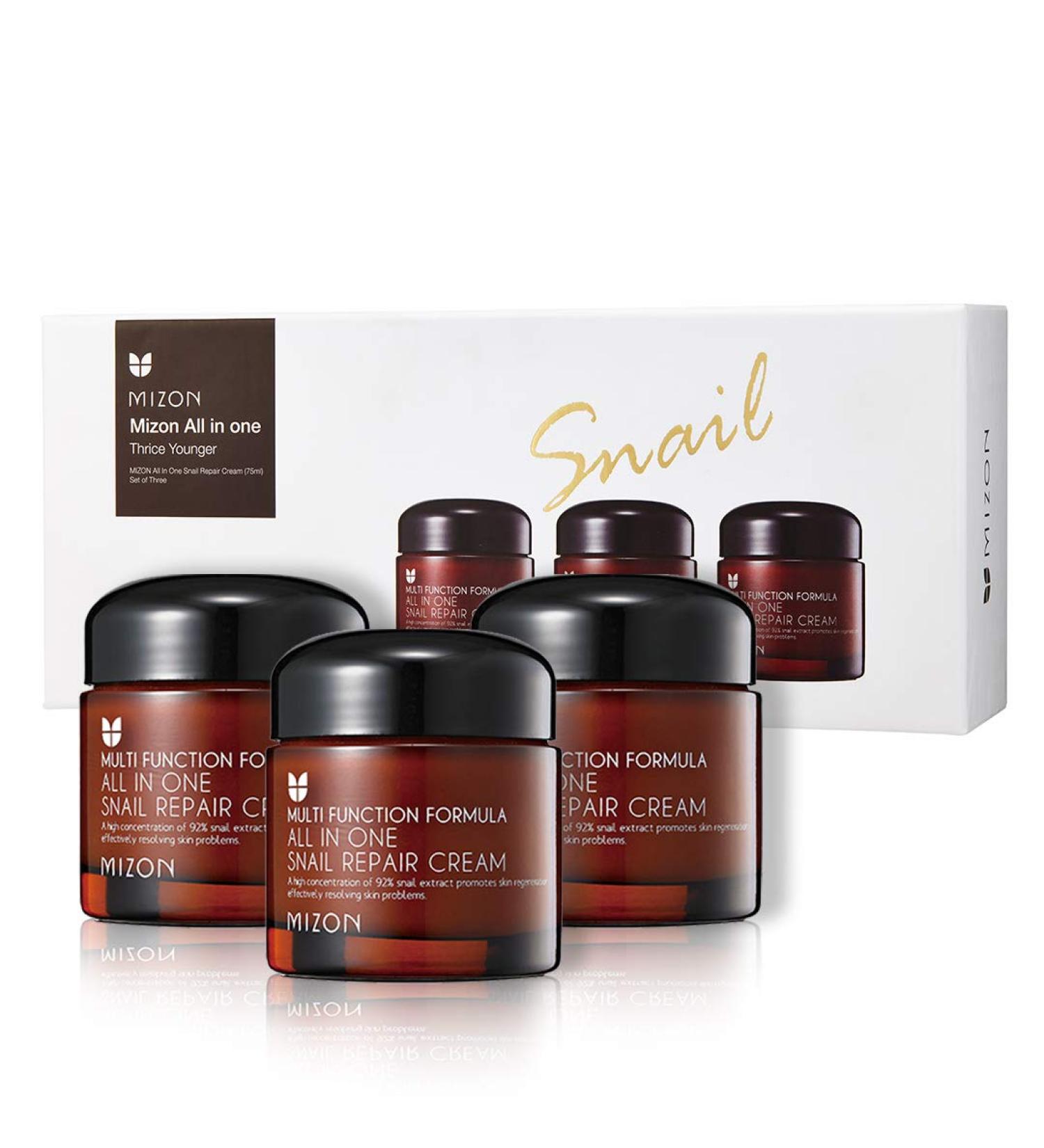 MIZON Snail Repair Cream 75ml (Pack of 3) - All-in-1 Skincare Solution - Buy Online on GoSupps.com