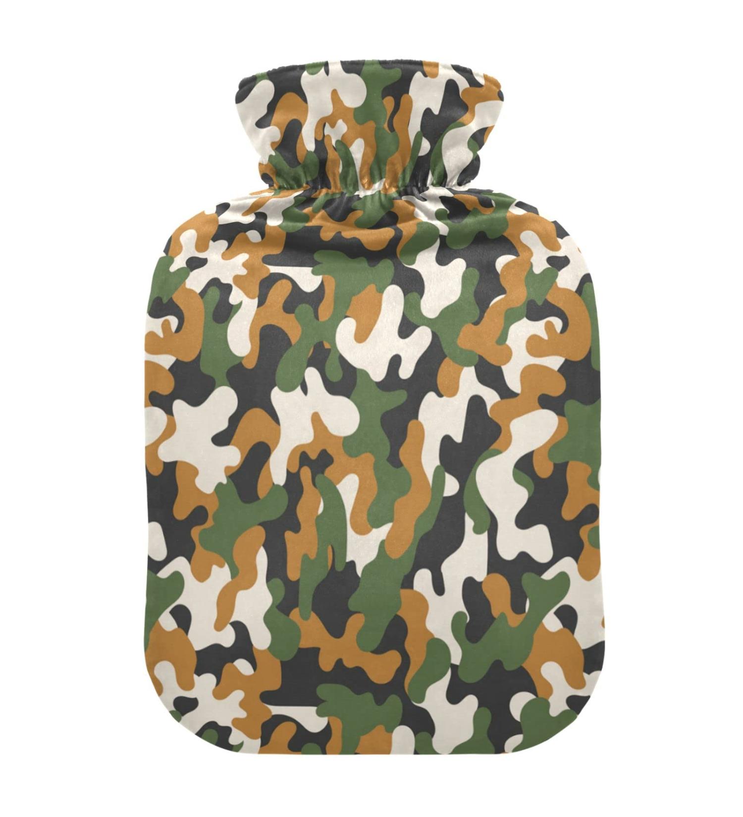 Military Camouflage Hot Water Bottle - 2L Pain Relief & Bed Warmer | Ideal for Sports Injuries - Buy Online on GoSupps.com