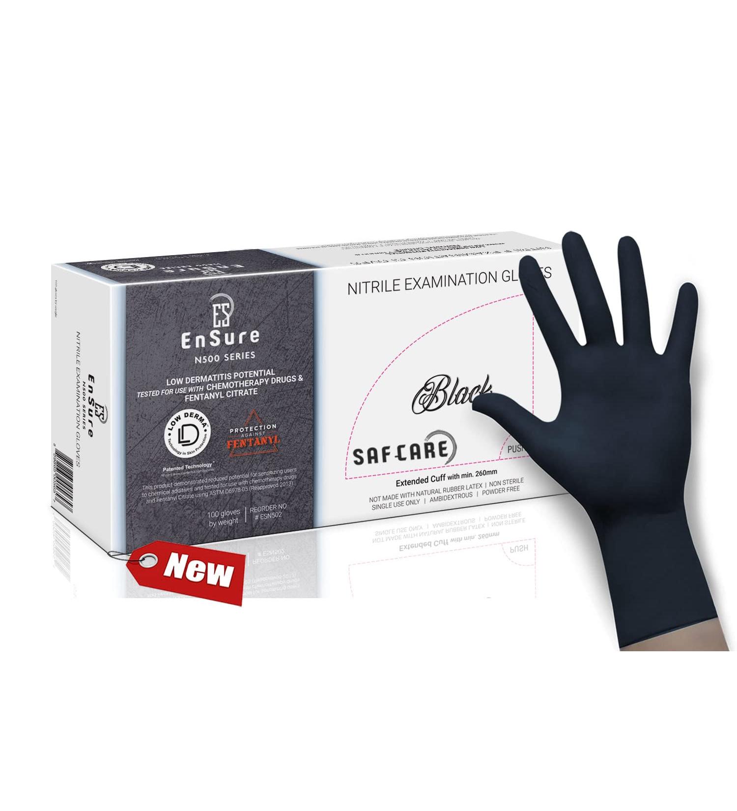 Low Derma Gray Black Nitrile Exam Gloves - Powder Free, Latex Free, Non Sterile - 5 Mil - Large (Pack of 1000) - Buy Online on GoSupps.com