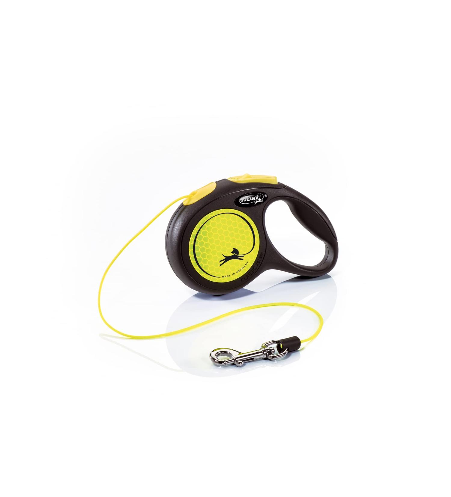 Flexi New NEON XS 3m Dog Leash for Dogs Up to 8kg - Black/Neon Yellow - Durable & Stylish - Buy Online on GoSupps.com