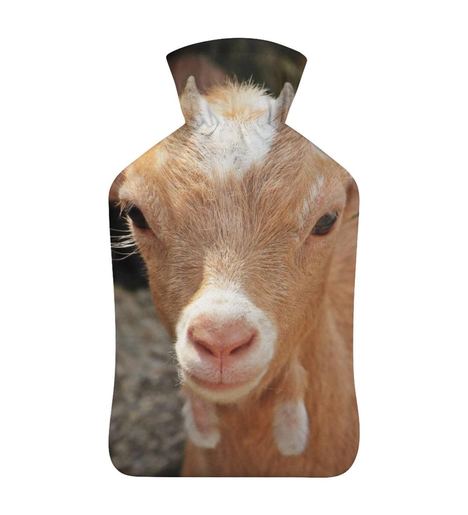 White Sheep Hot Water Bottle with Plush Cover - Cozy Bed Warmer for Adults & Kids (26.5x15.3cm) - International Shipping Available - Buy Online on GoSupps.com