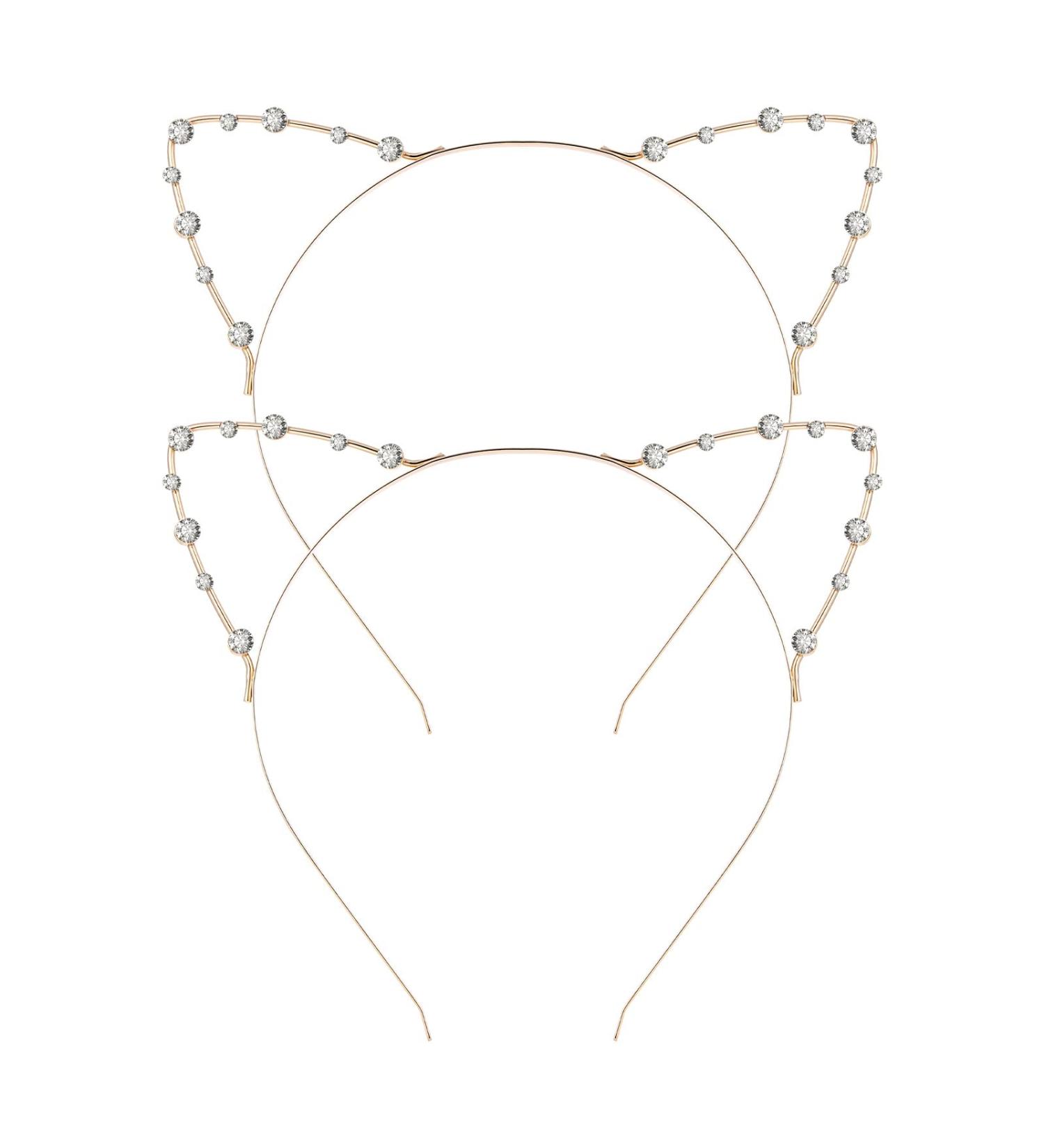 Lurrose 2pcs Cat Ears Headband - Bridal Pearl & Crystal Headbands for Girls & Ladies | International Shipping Available - Buy Online on GoSupps.com
