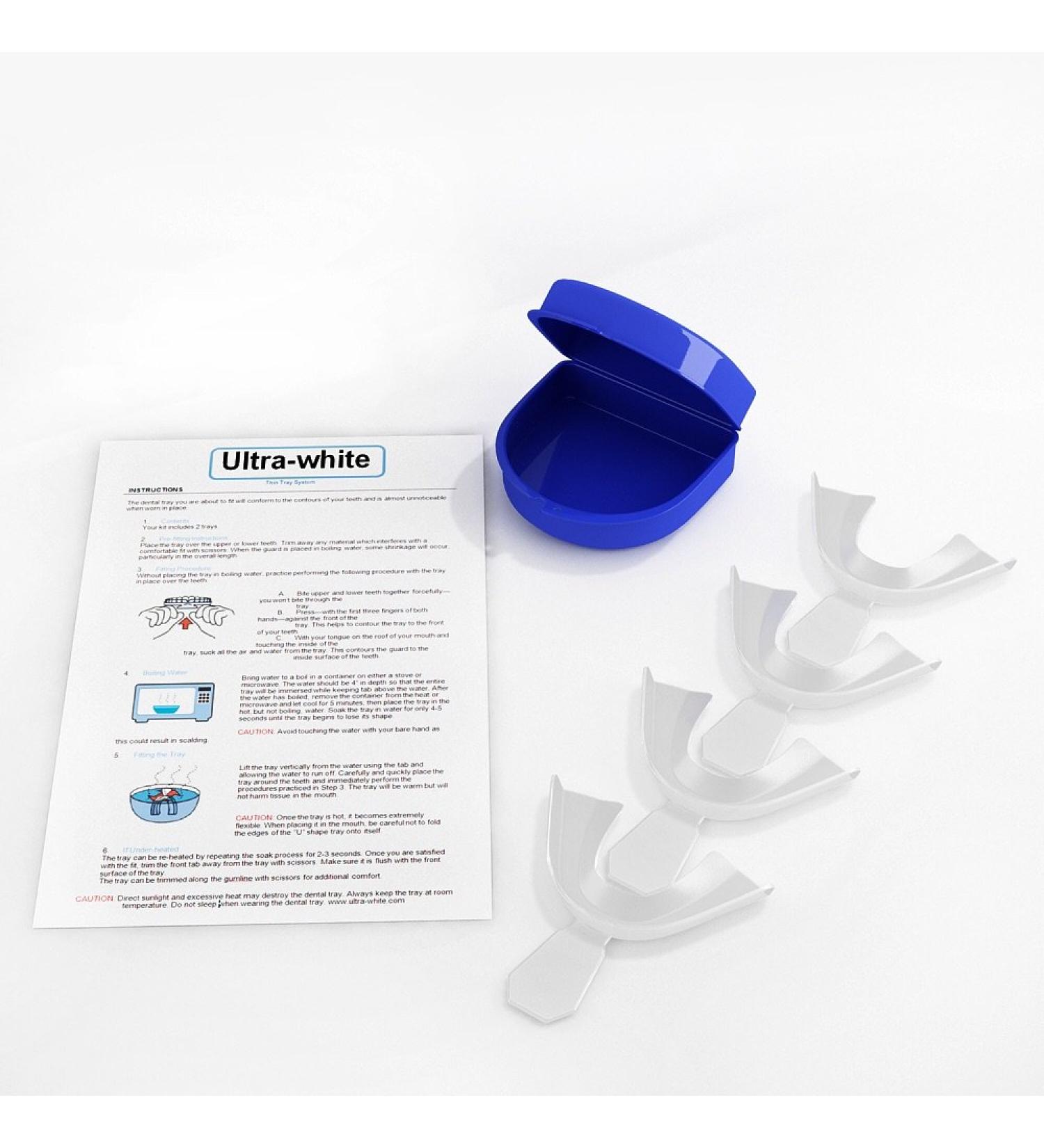 Ultra Thin Teeth Whitening Tray - 4 Moldable Mouth Trays with Storage Case for Bright Smiles | International Shipping Available - Buy Online on GoSupps.com