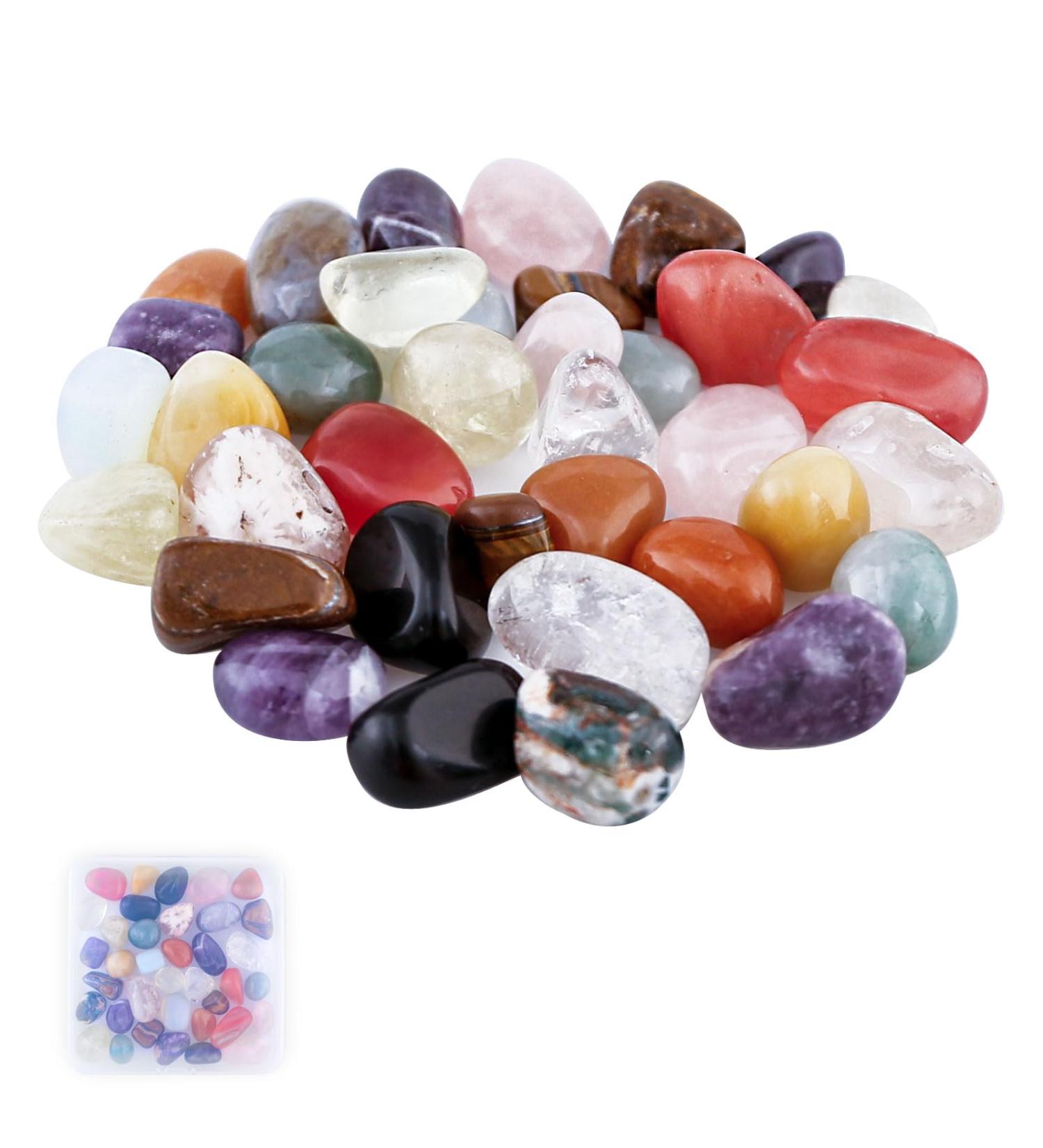 Shop Aitsite Gemstone Set - Natural Multicolor Tumbled Stones (15-20mm) for Wellness & Home Decor - Buy Online on GoSupps.com