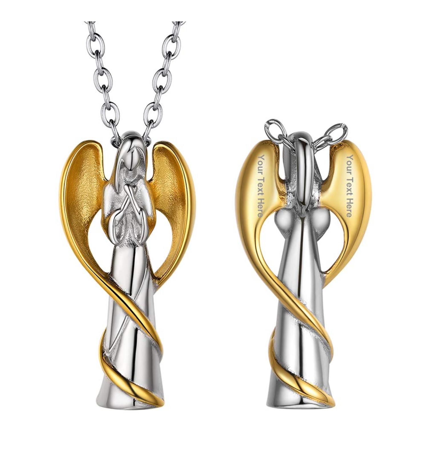 Personalized Prosteel Urn Chain Cross Necklace - Memorial Ash Pendant with 50cm/55cm Stainless Steel Chain - 18K Gold Gilded Life Tree Jewelry - Buy Online on GoSupps.com