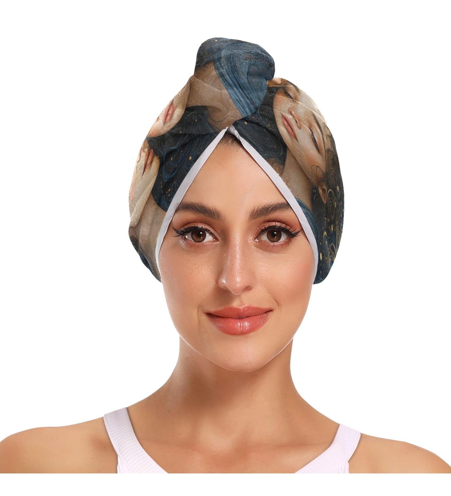 Mother Daughter Nightstars Hair Towel Set Super Absorbent Quick Dry Hair Turbans for Women & Girls | 2 Pack - Buy Online on GoSupps.com