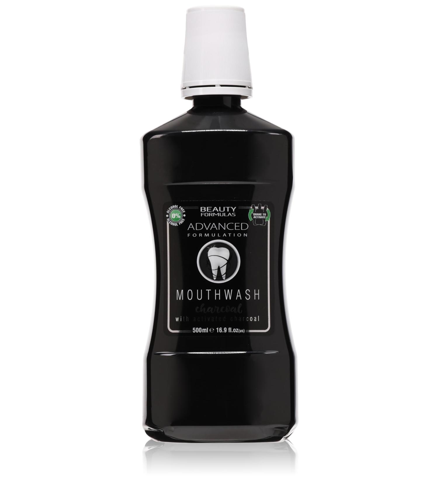 Buy Beauty Formulas Charcoal Mouthwash for Men - 500ml | Fresh Breath & Active Ingredients - Buy Online on GoSupps.com