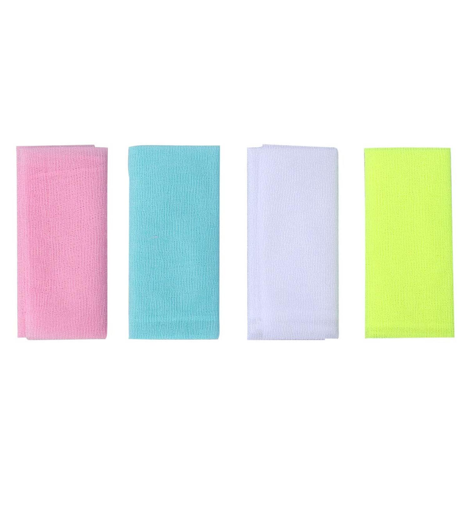 FRCOLOR 4pcs Long Exfoliating Nylon Bath Towel Cloth - Soft Body Scrub Shower Washcloth - Buy Online on GoSupps.com