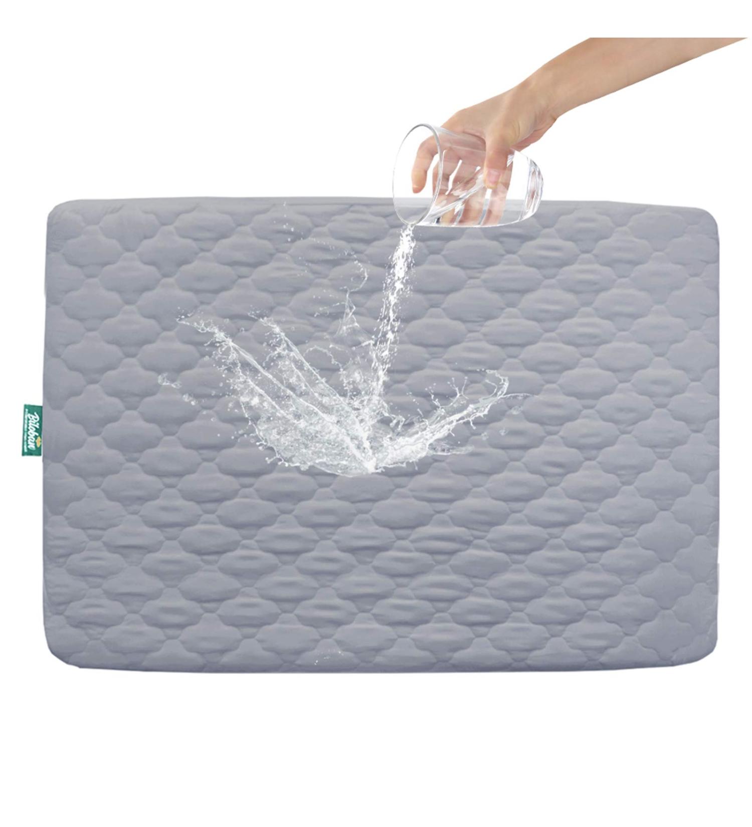 Waterproof Premium Quilted Pack n Play Sheets - 39x27 Inch Mattress Protector for Baby Foldable and Playard Mattress - Portable Mini Crib Cover - Gray - Buy Online on GoSupps.com