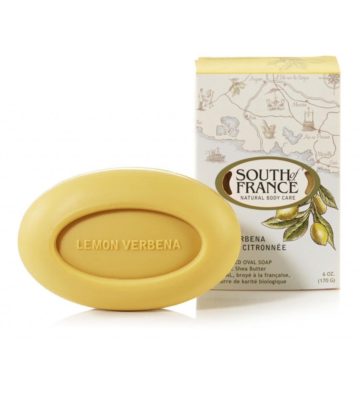 South Of France Natural Bar Soap  Lemon Verbena  6 Ounce Lemon Verbena 6 Ounce (Pack of 1)