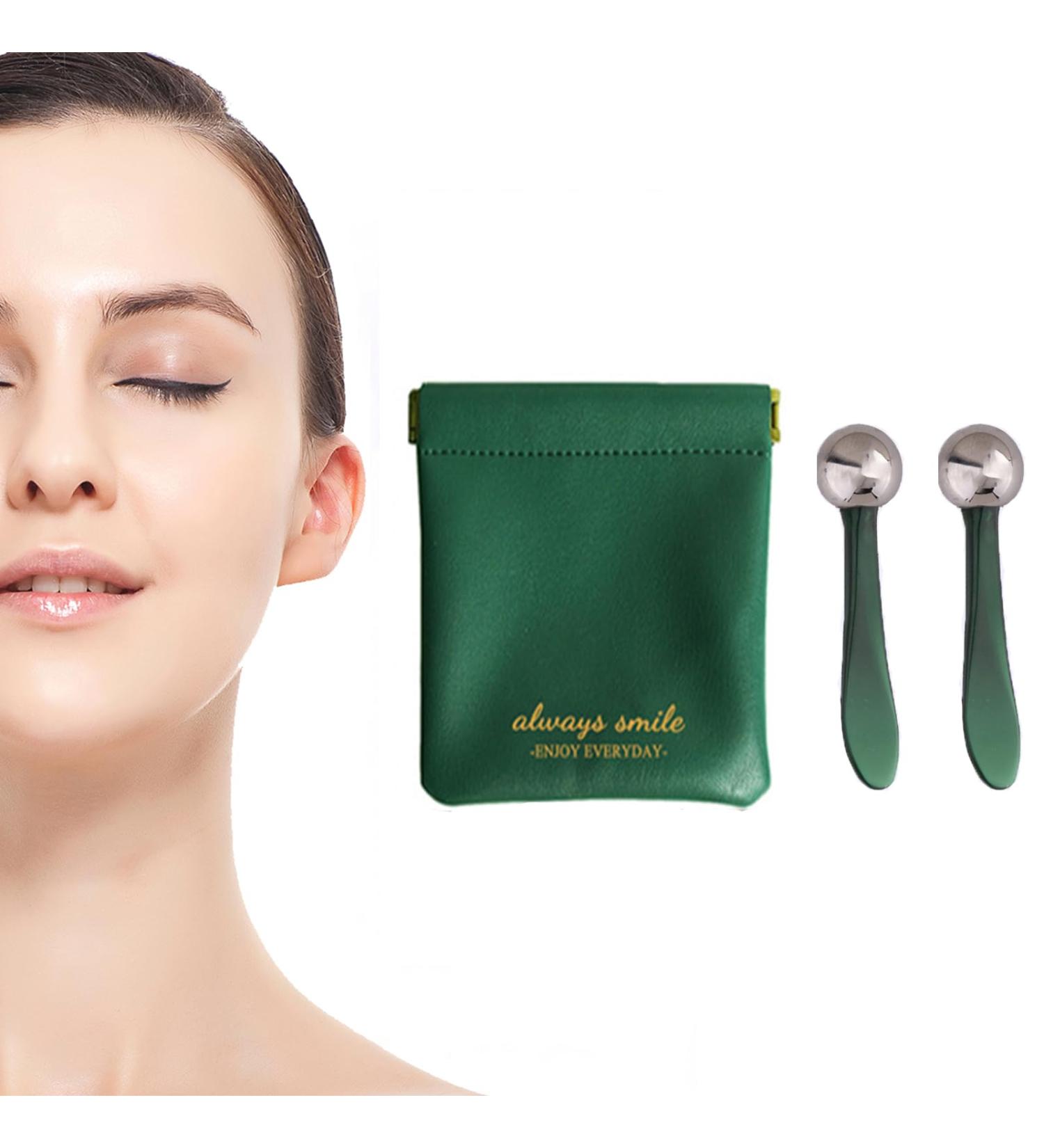 2 in 1 Roller Eyes Cream Applicator Wand & T-Shape Massager Tool - Reduce Puffiness & Enhance Facial Massage (Green-1 - Buy Online on GoSupps.com