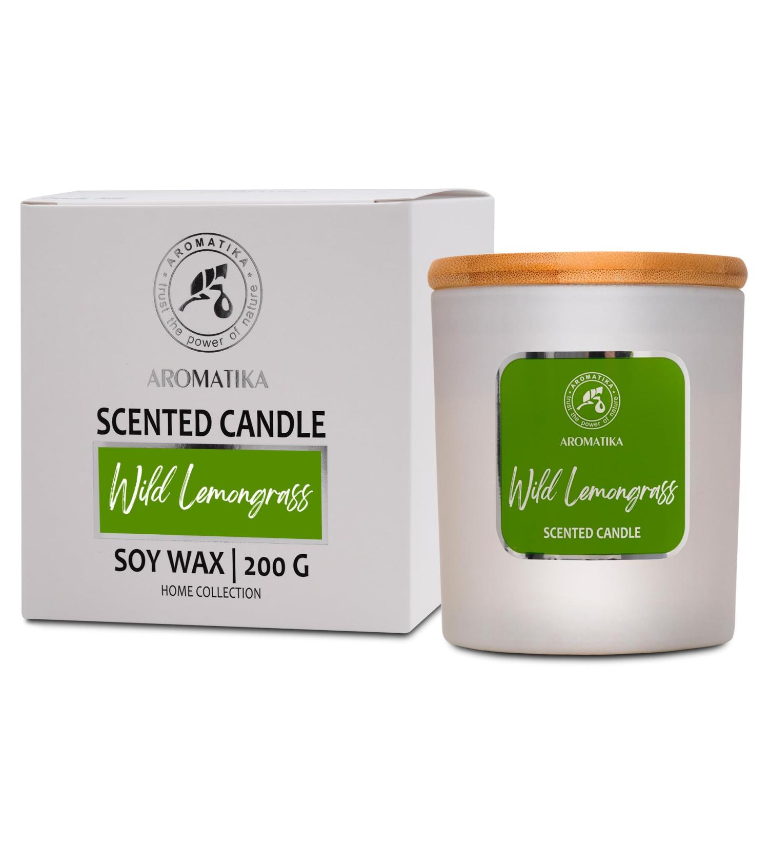 Aroma Candle Lemongrass - Vegan Soy Wax Aromatherapy Candle with Essential Oils - 45 Hour Burn Time - Perfect Candle Gift - Buy Online on GoSupps.com