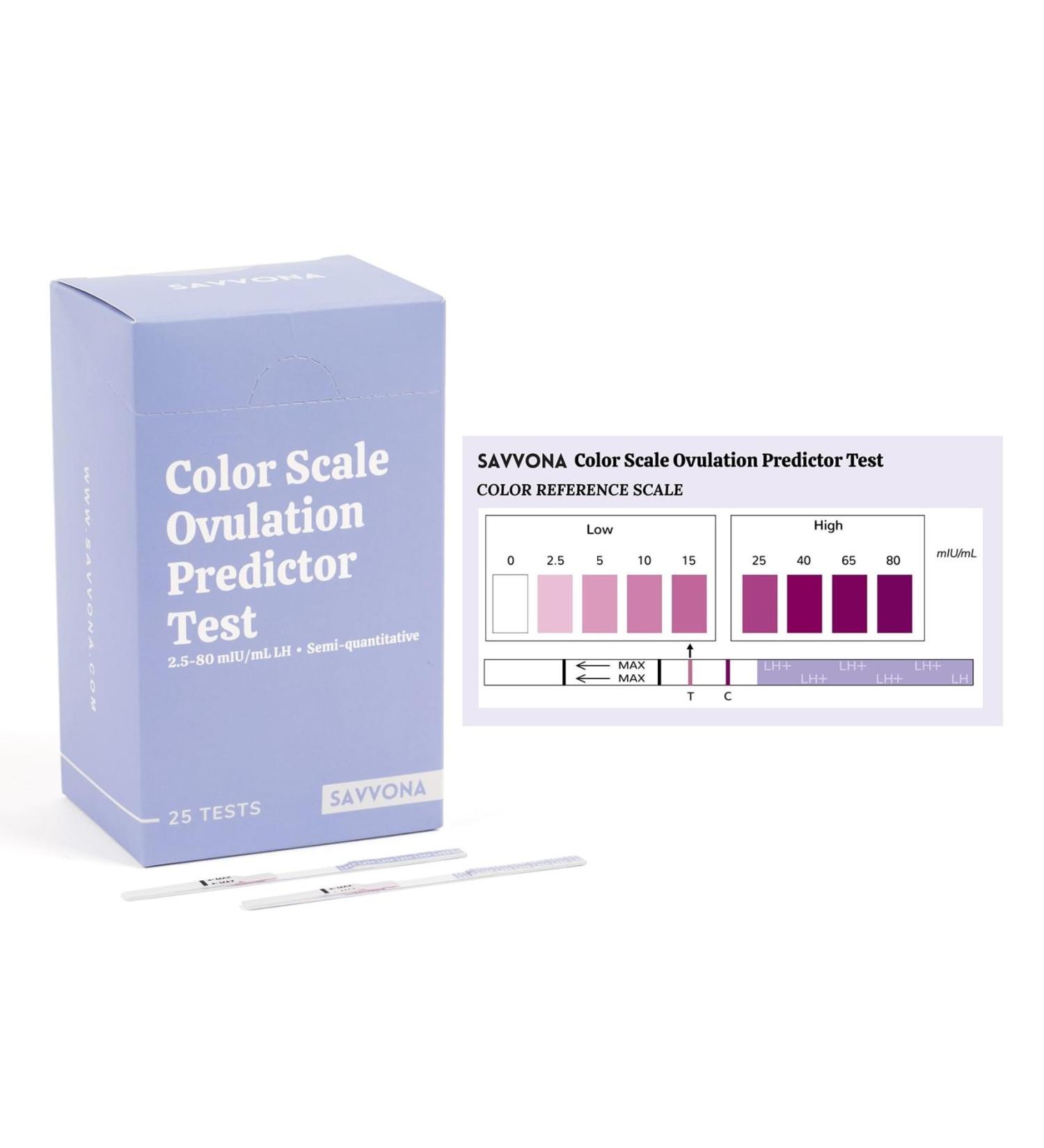 Ovulation Test Strips - 99% Accurate LH Detection - 25ct Color Scale Predictor Kit for Peak Fertility & Family Planning - Quick Results - Buy Online on GoSupps.com