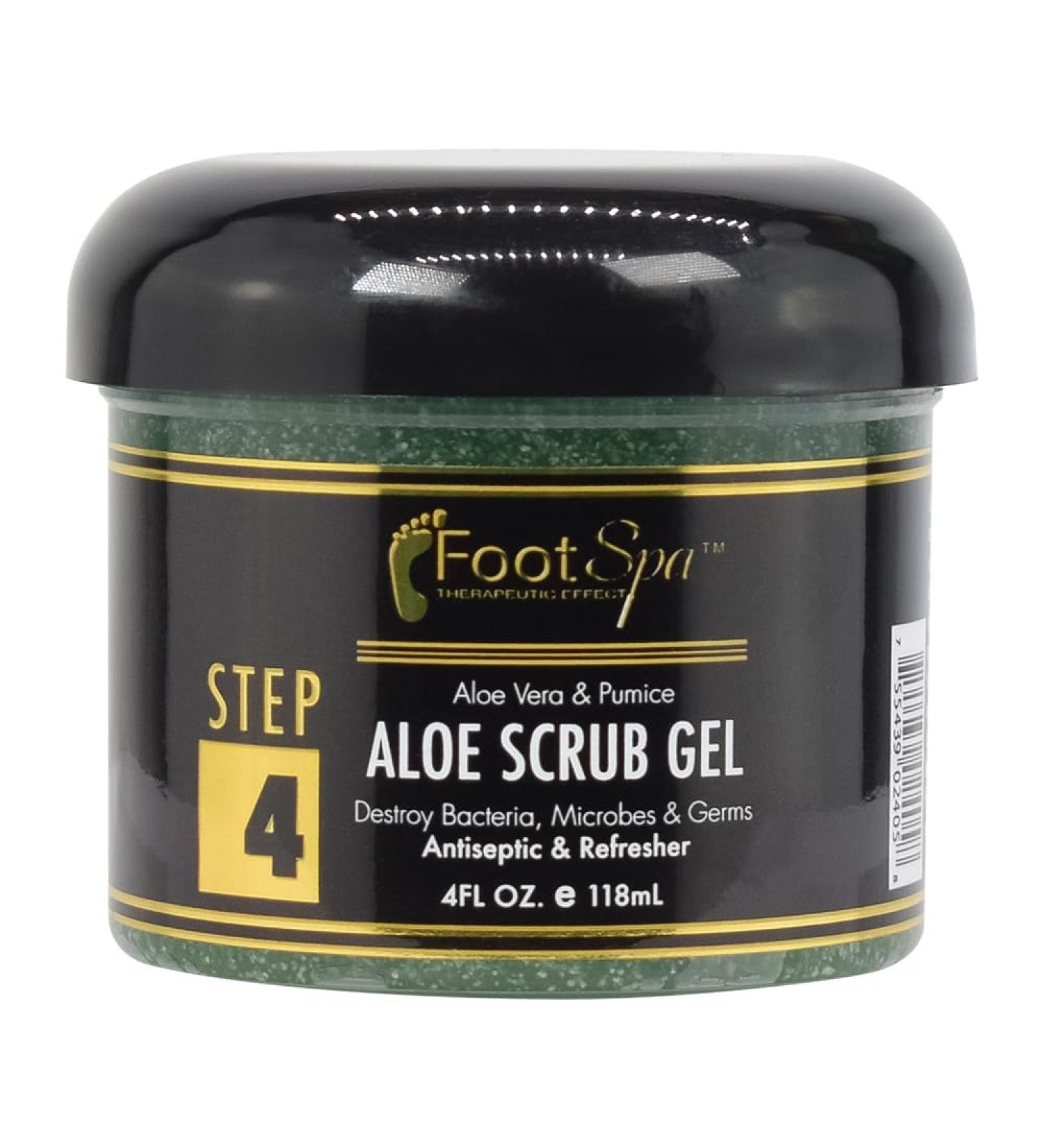 FOOT SPA - Exfoliating Scrub Gel 4 Oz - Manicure Pedicure and Body Exfoliator Infused with Aloe Vera and Salicylic Acid - Glow Polish Smooth and Moisture Skin - Body Hand and Foot 4 Fl Oz (Pack of 1) - Buy Online on GoSupps.com