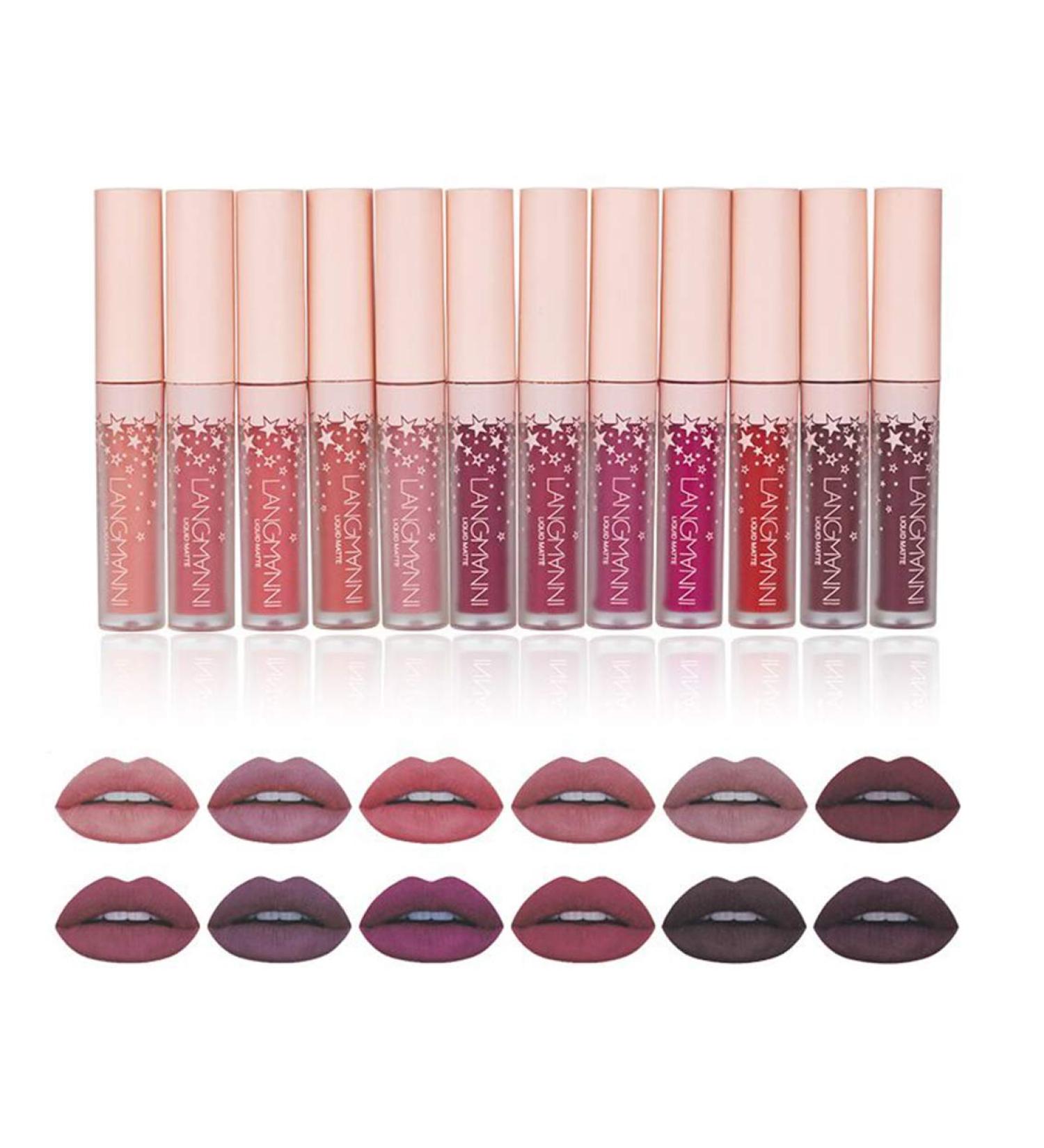  Kingknow 12 Colour Lip Gloss Waterproof Long-Lasting Matte Liquid Make-Up Lipstick Cosmetics - Buy Online on GoSupps.com