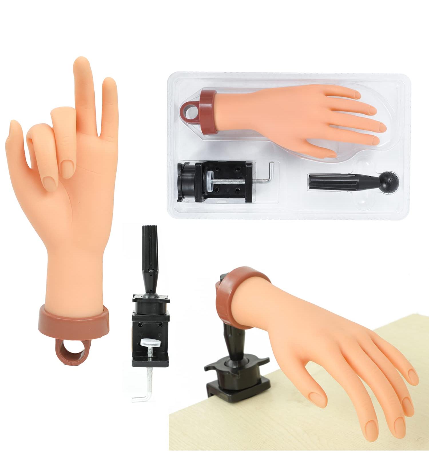 Nude Practice Hand for Acrylic Nails - Mannequin Hand with Clamp Holder for Nail Art Training and Fake Nails Practice - Buy Online on GoSupps.com